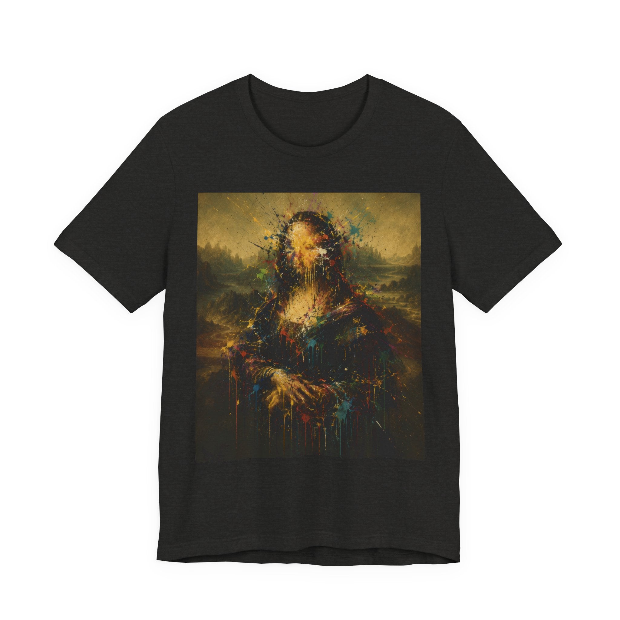 Mona Lisa Abstract Art Tee - Vintage Surreal Portrait Graphic T-Shirt