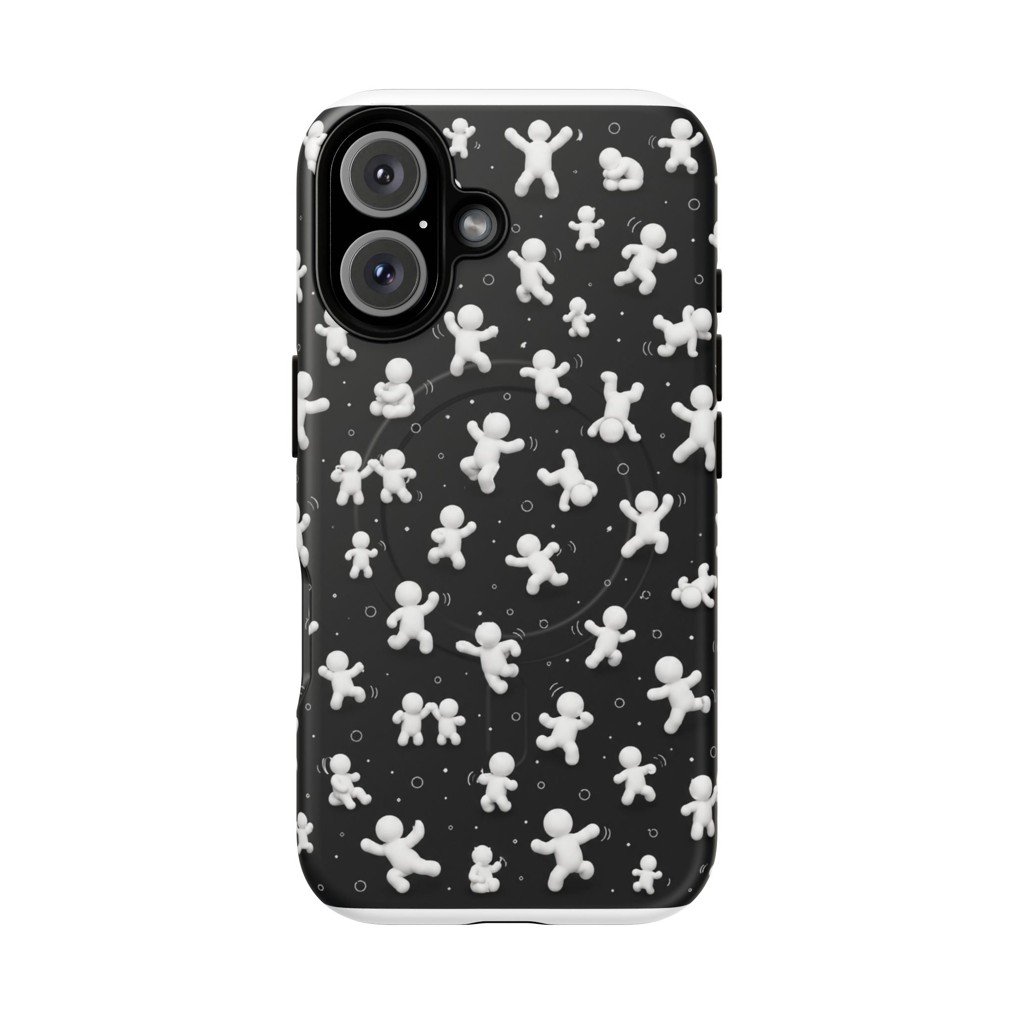 Magnetic Phone Case – Floating Gingerbread Figures on Black (Tough Magnetic)