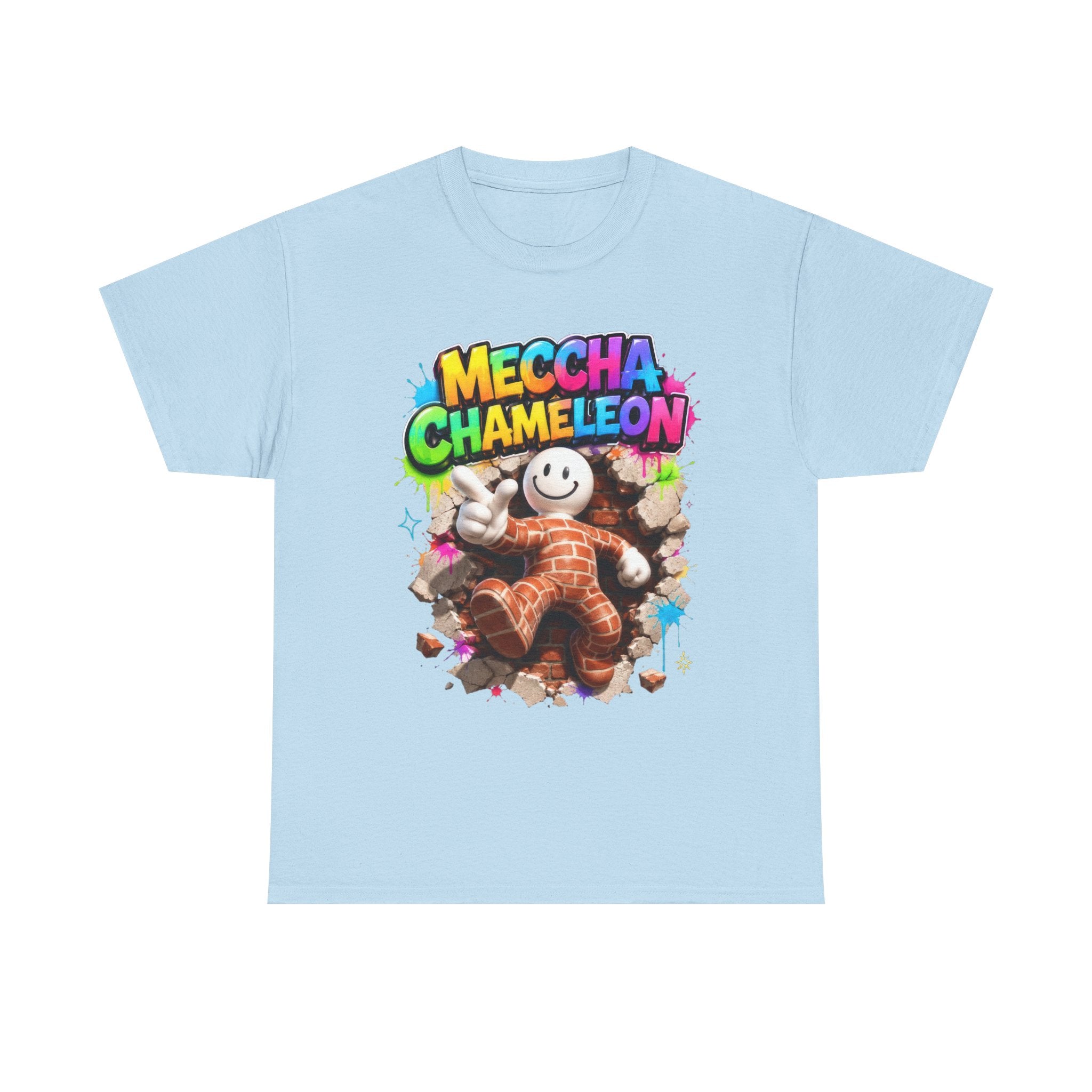 Mecha Chameleon Graphic Tee — Colorful Gamer Cartoon T-Shirt