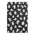 Playful Mini Figures Black Area Rug — Modern Kids’ Room Accent Mat