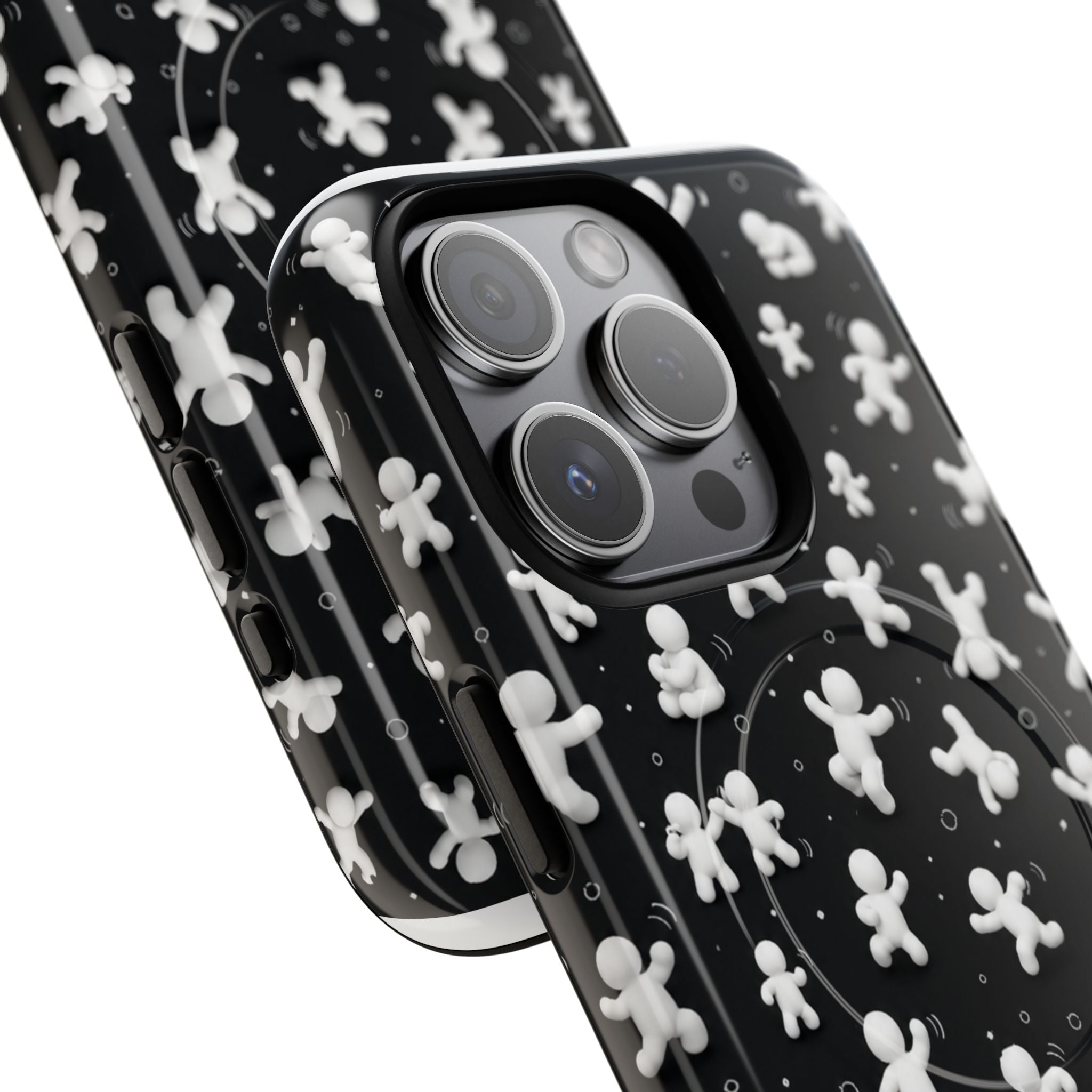 Magnetic Phone Case – Floating Gingerbread Figures on Black (Tough Magnetic)