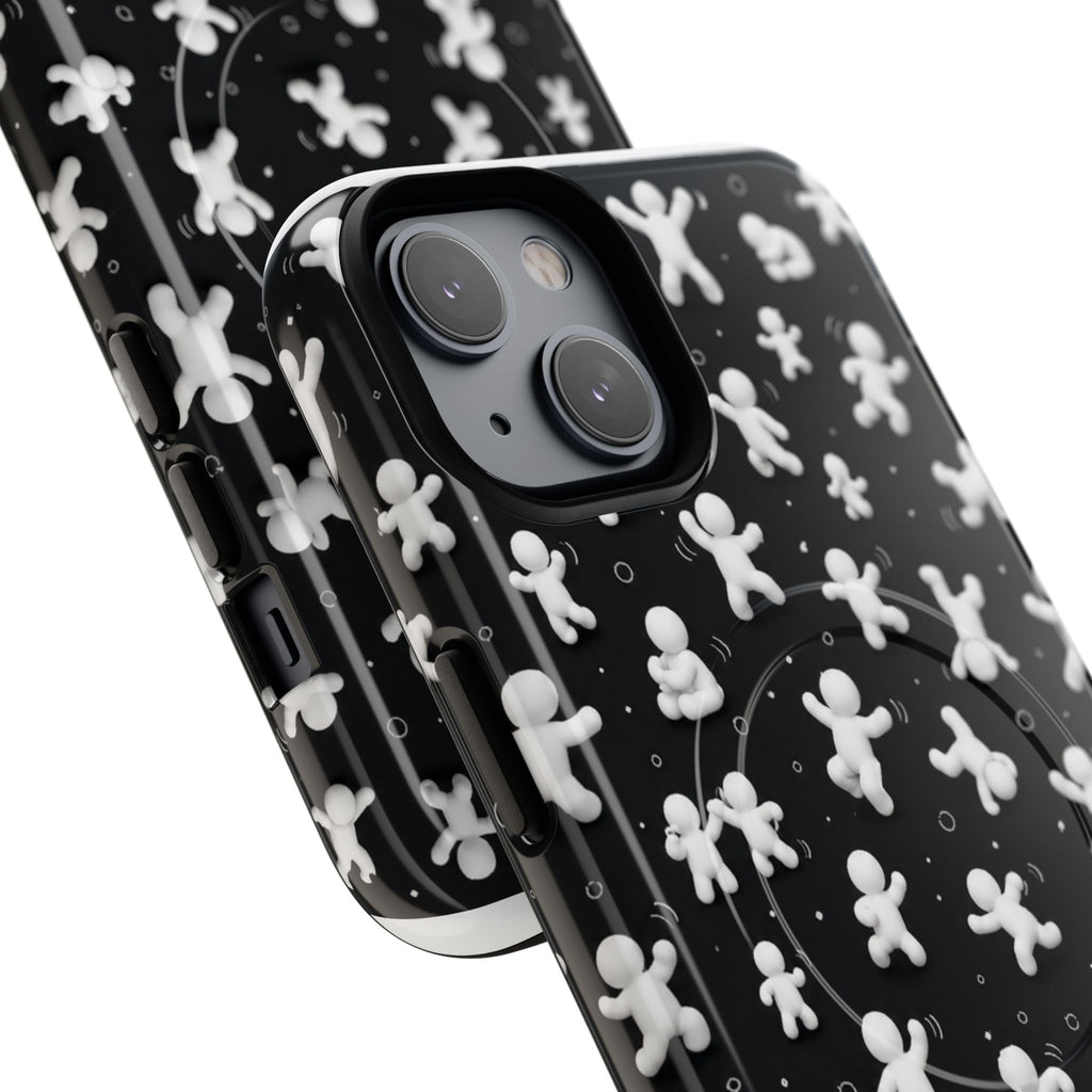 Magnetic Phone Case – Floating Gingerbread Figures on Black (Tough Magnetic)