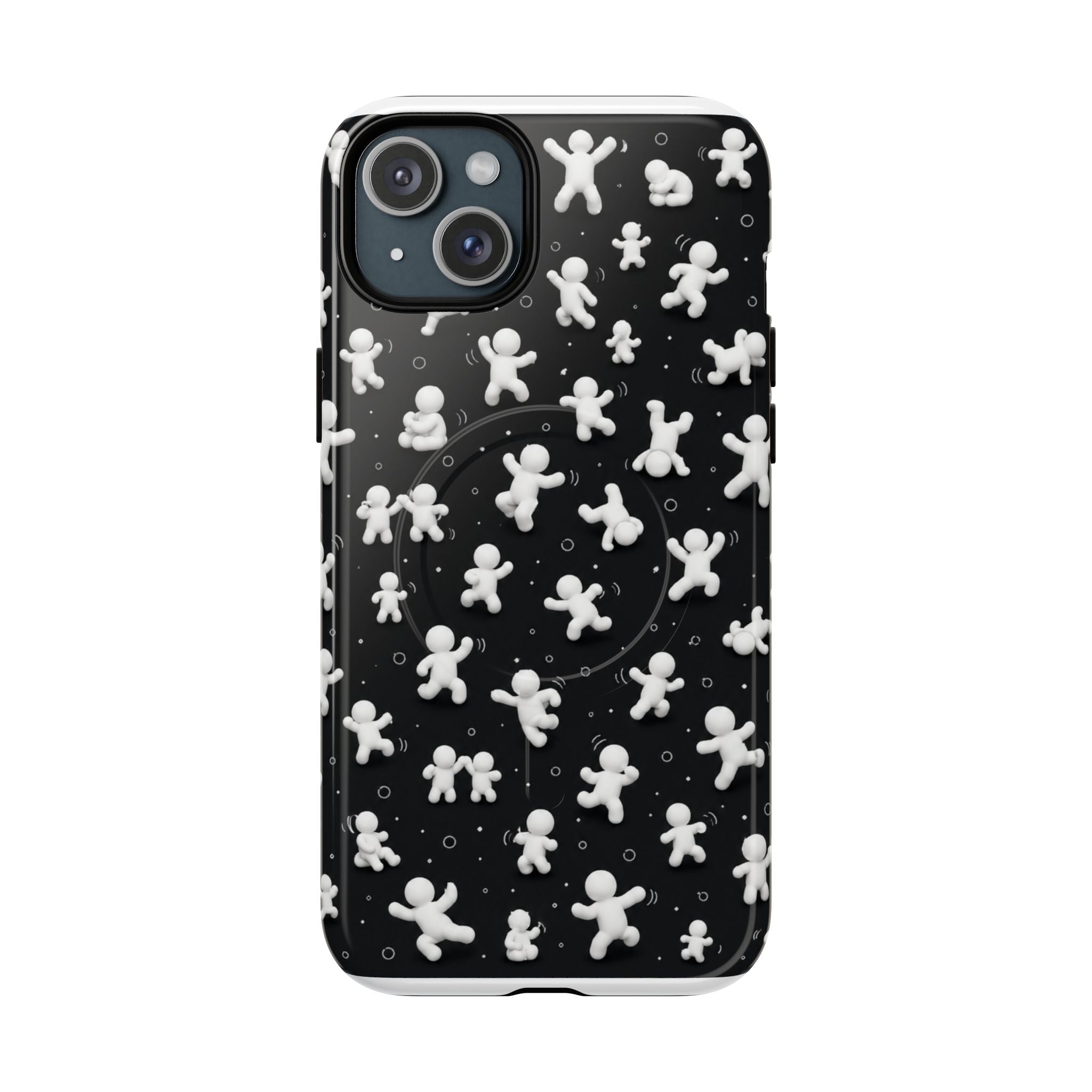 Magnetic Phone Case – Floating Gingerbread Figures on Black (Tough Magnetic)