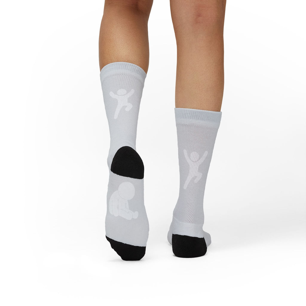 Minimalist Abstract Black Dot Sublimation Socks — Modern Graphic Crew Socks