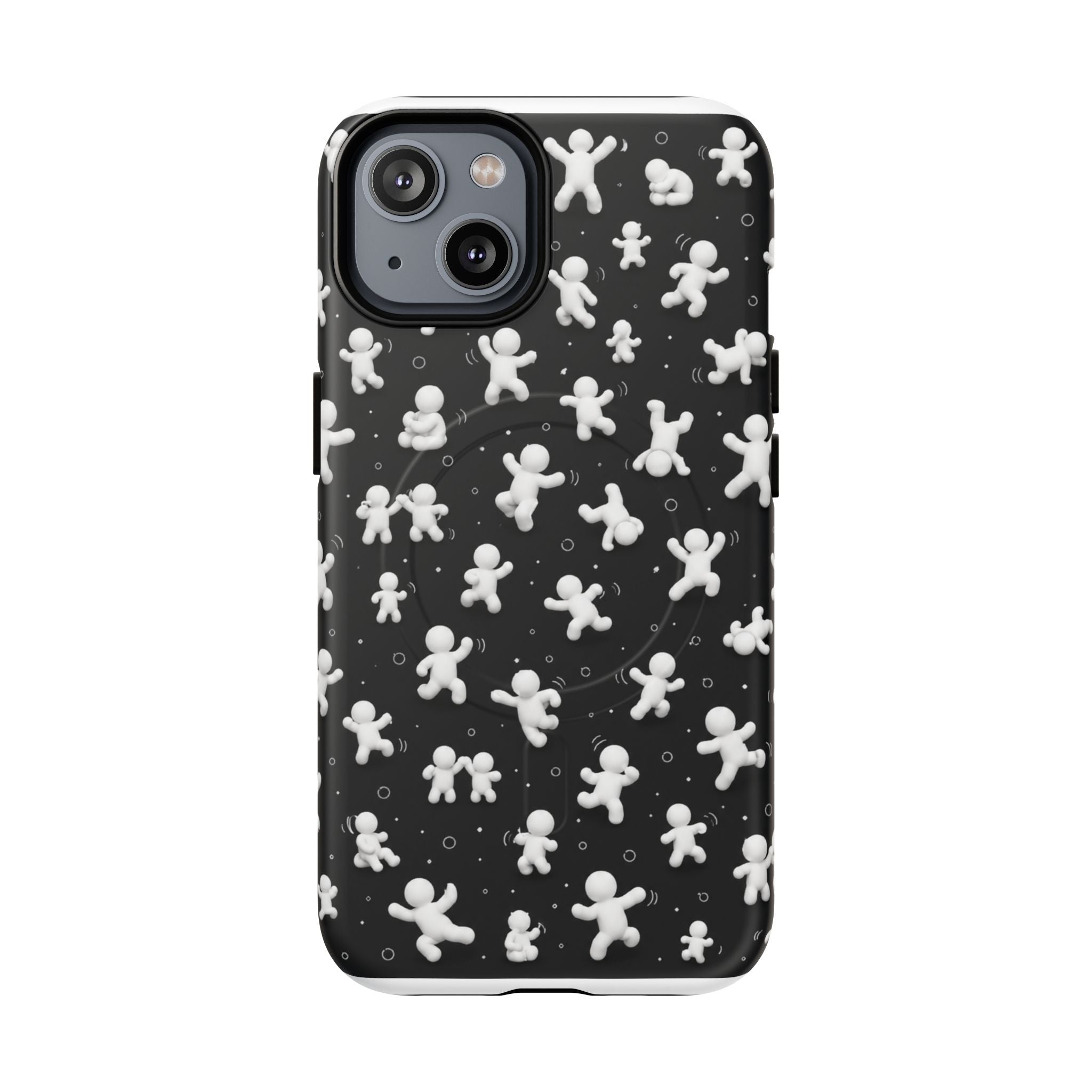 Magnetic Phone Case – Floating Gingerbread Figures on Black (Tough Magnetic)