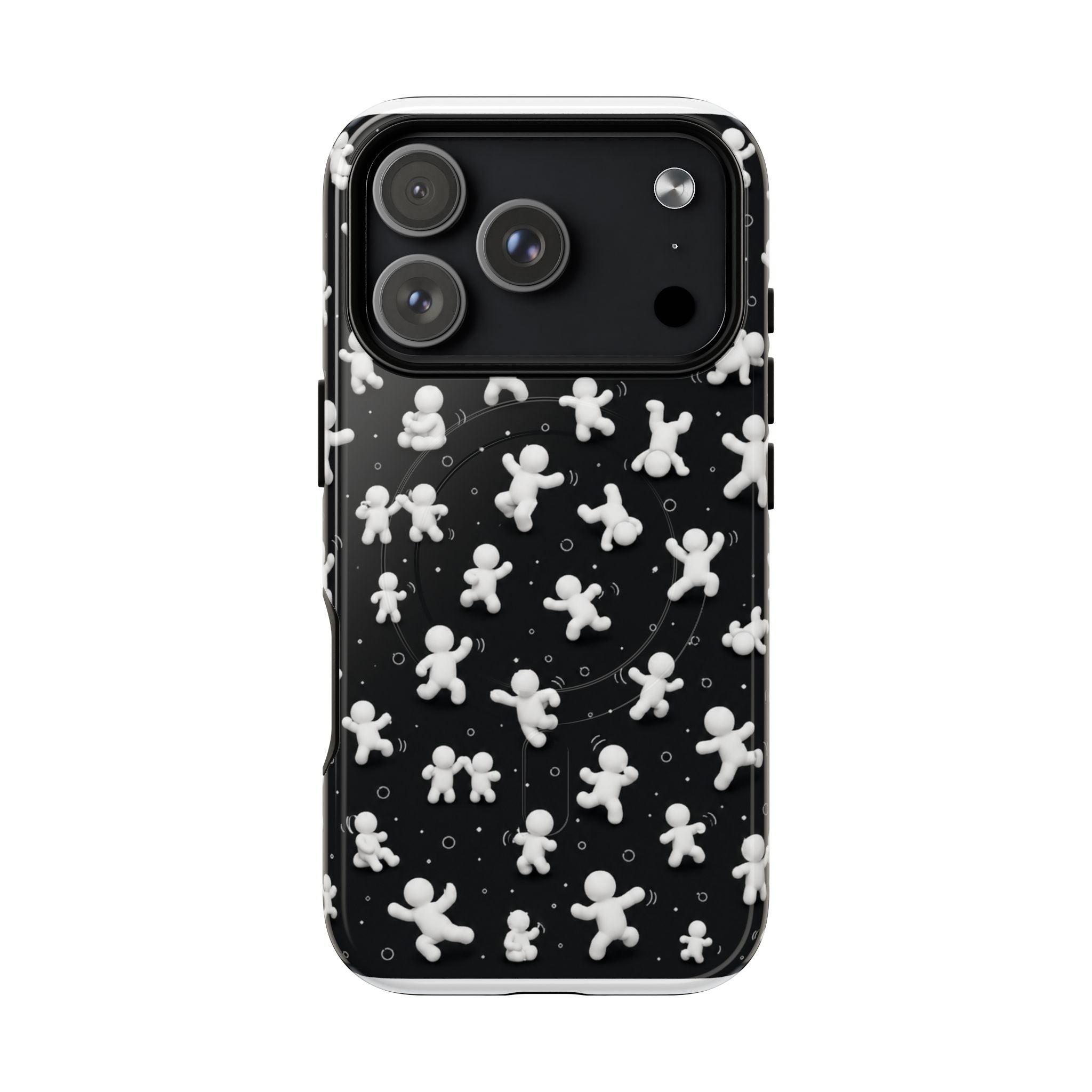 Magnetic Phone Case – Floating Gingerbread Figures on Black (Tough Magnetic)