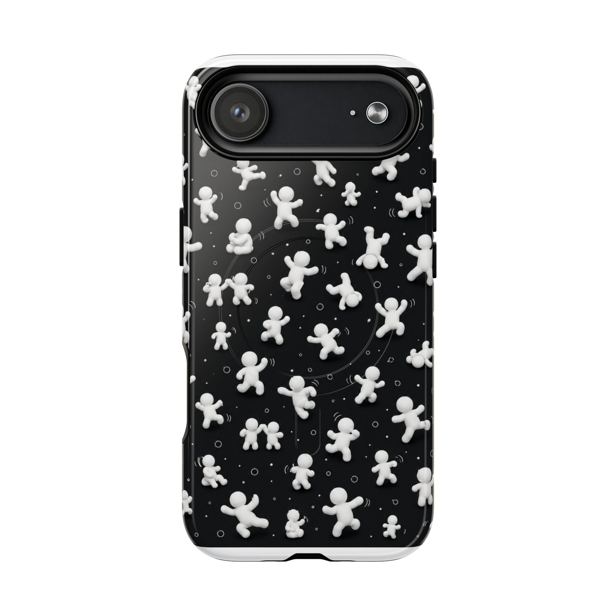 Magnetic Phone Case – Floating Gingerbread Figures on Black (Tough Magnetic)
