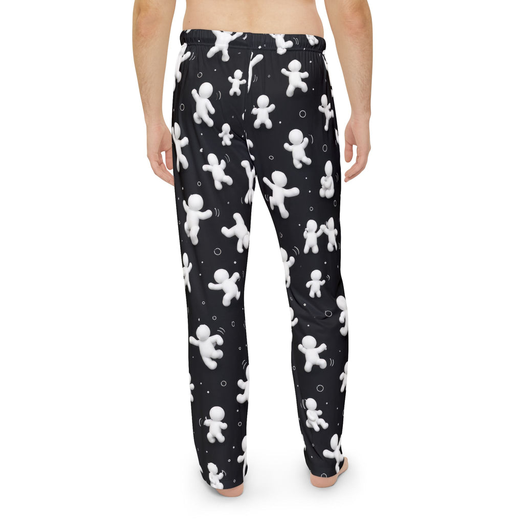 Men's Pajama Pants — Black Marshmallow Man All-Over Print Lounge Pants
