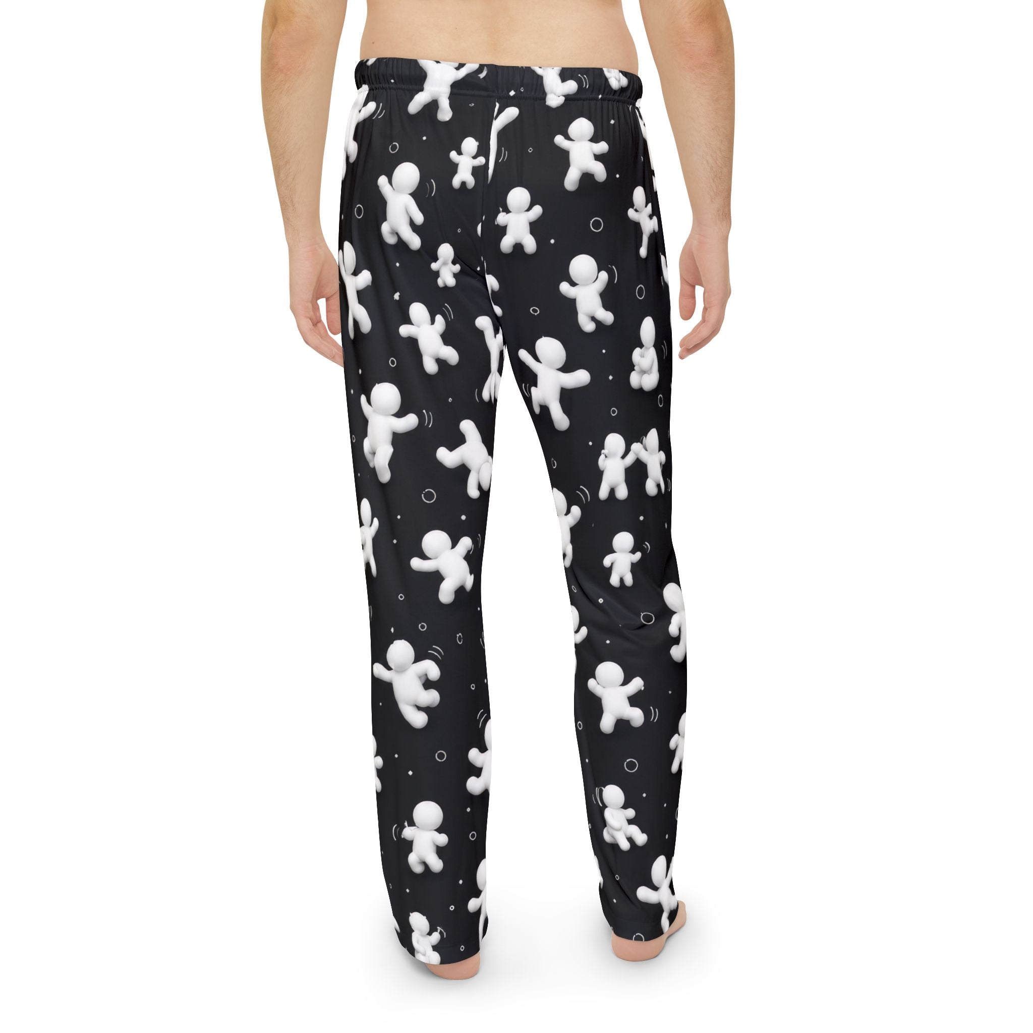 Men's Pajama Pants — Black Marshmallow Man All-Over Print Lounge Pants