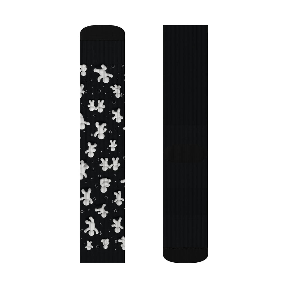 Gingerbread Pattern Sublimation Socks — Holiday Crew Socks with Gingerbread Men Design