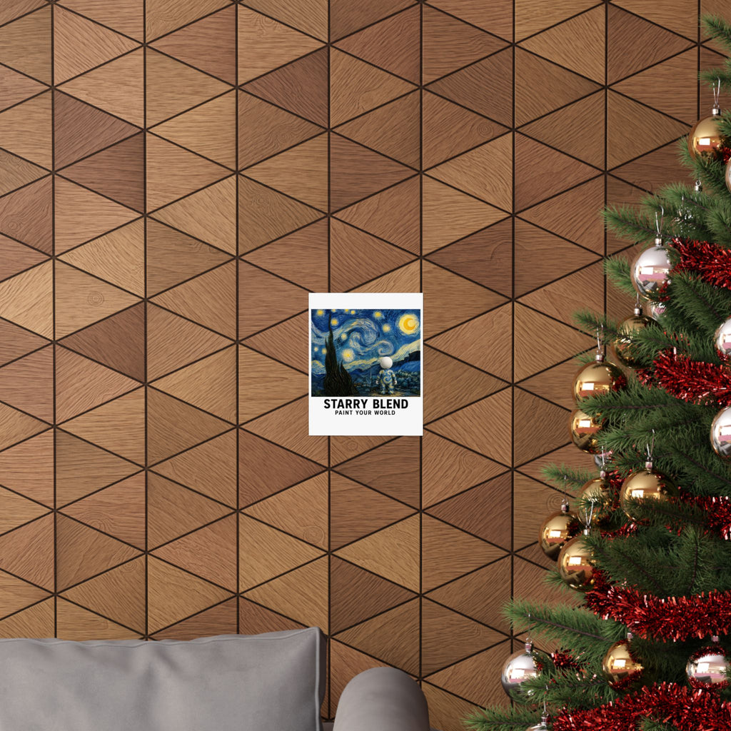 Starry Blend Matte Vertical Poster — 'Paint Your World' Van Gogh‑Style Night Sky Art