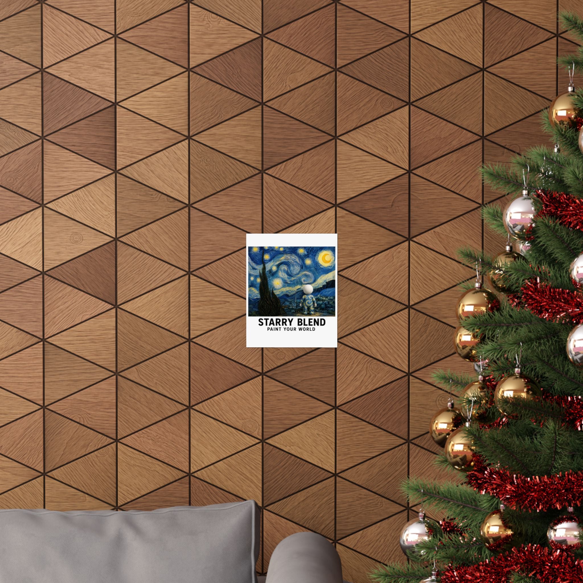 Starry Blend Matte Vertical Poster — 'Paint Your World' Van Gogh‑Style Night Sky Art