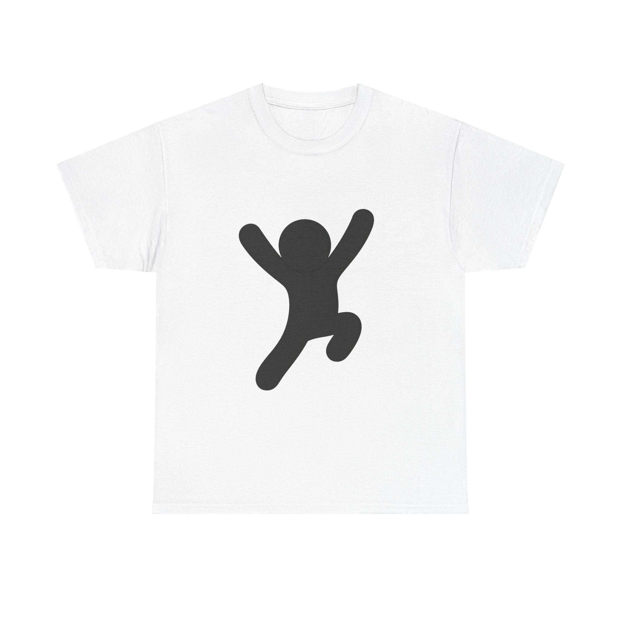 Jumping Stick Figure Graphic Tee — Minimalist Fun Unisex T-Shirt