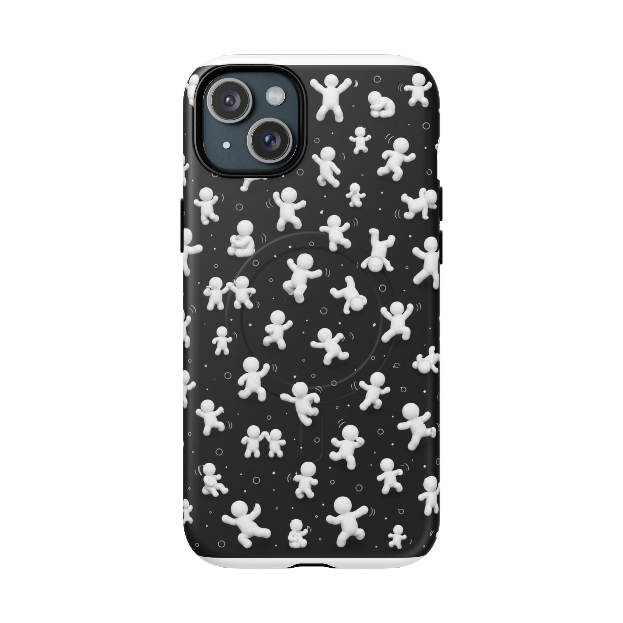 Magnetic Phone Case – Floating Gingerbread Figures on Black (Tough Magnetic)