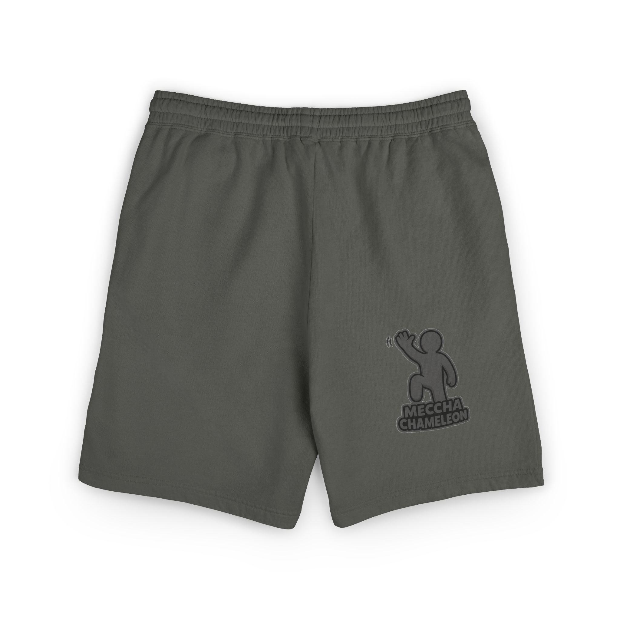 Fleece Sweat Shorts — Minimalist Patch & Cheer Graphic