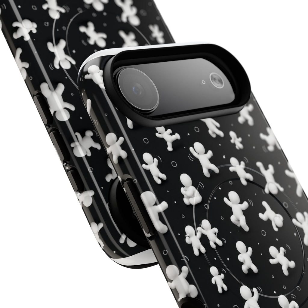 Magnetic Phone Case – Floating Gingerbread Figures on Black (Tough Magnetic)