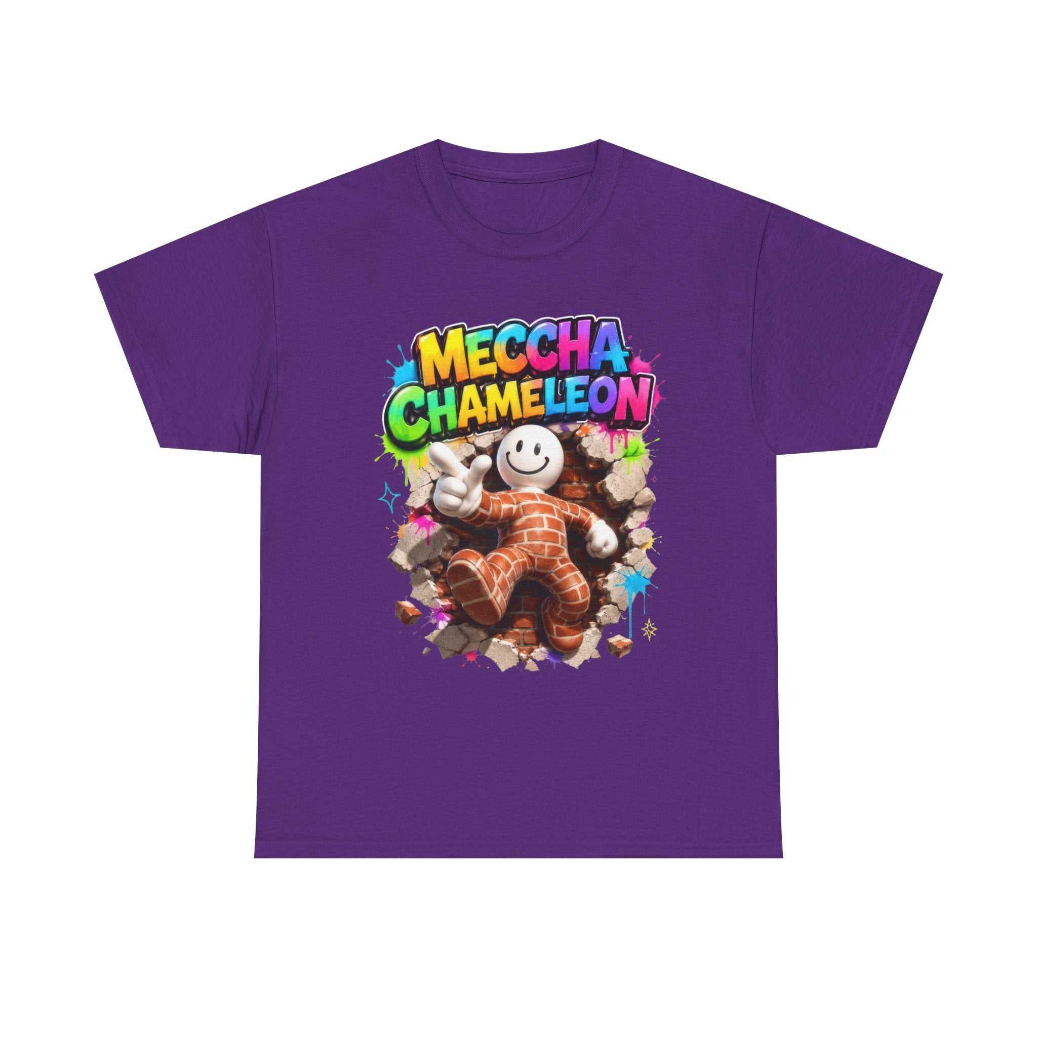 Mecha Chameleon Graphic Tee — Colorful Gamer Cartoon T-Shirt