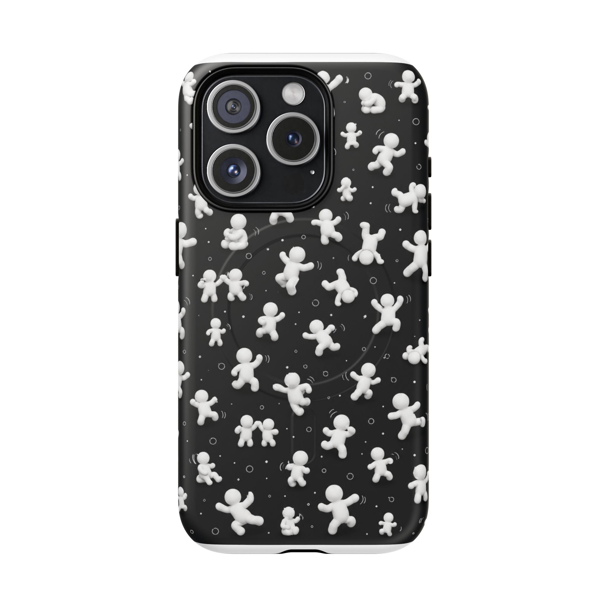 Magnetic Phone Case – Floating Gingerbread Figures on Black (Tough Magnetic)