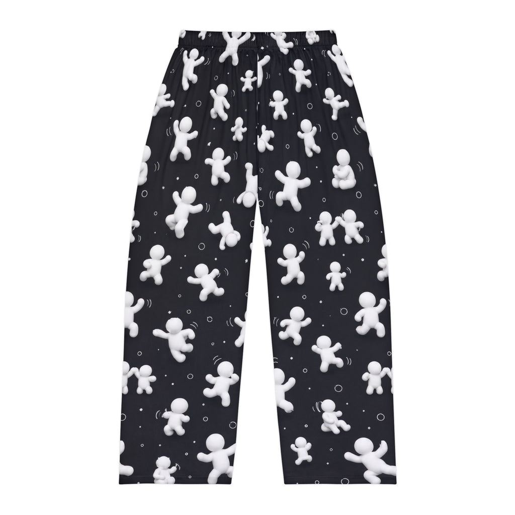 Men's Pajama Pants — Black Marshmallow Man All-Over Print Lounge Pants