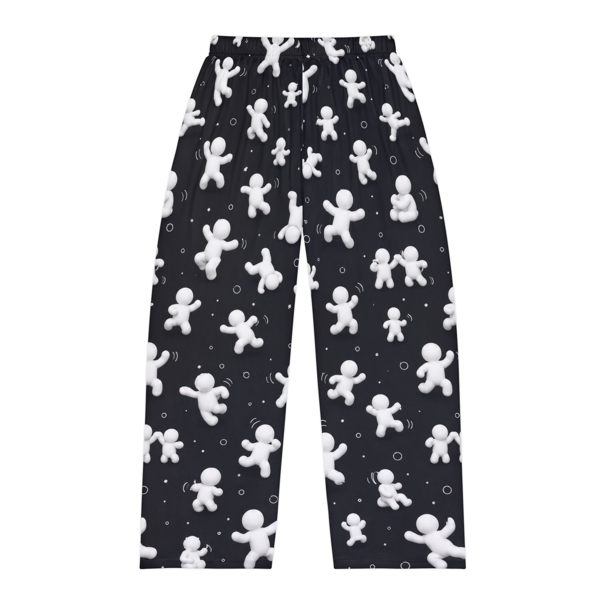Men's Pajama Pants — Black Marshmallow Man All-Over Print Lounge Pants