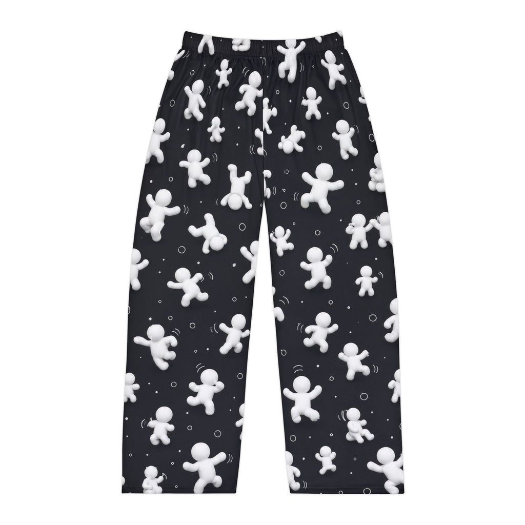 Men's Pajama Pants — Black Marshmallow Man All-Over Print Lounge Pants