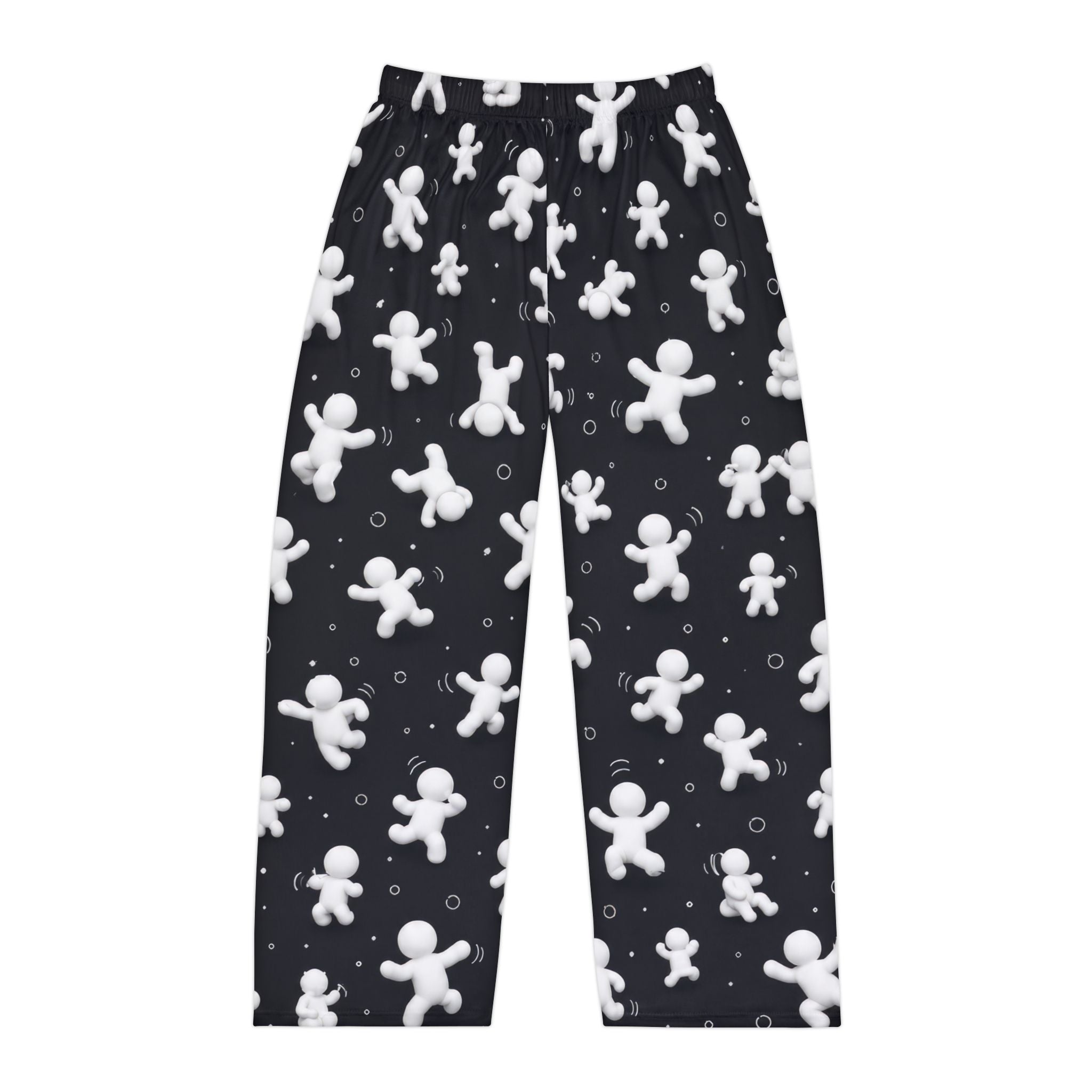 Men's Pajama Pants — Black Marshmallow Man All-Over Print Lounge Pants