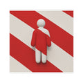 Red Striped Figure Car Magnet — Diagonal Candy-Stripe Design