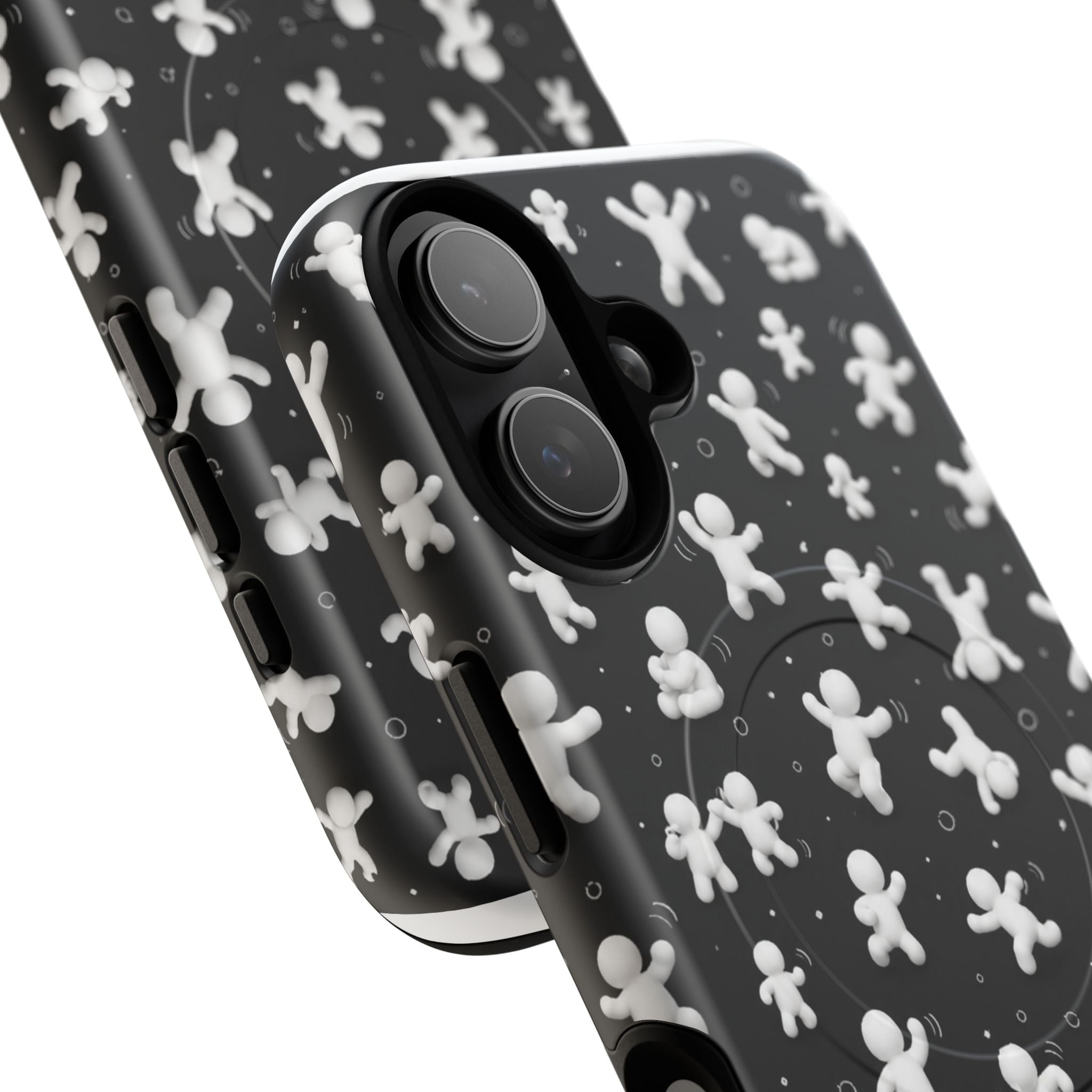 Magnetic Phone Case – Floating Gingerbread Figures on Black (Tough Magnetic)