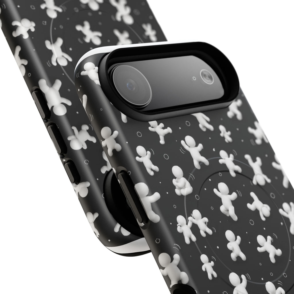Magnetic Phone Case – Floating Gingerbread Figures on Black (Tough Magnetic)