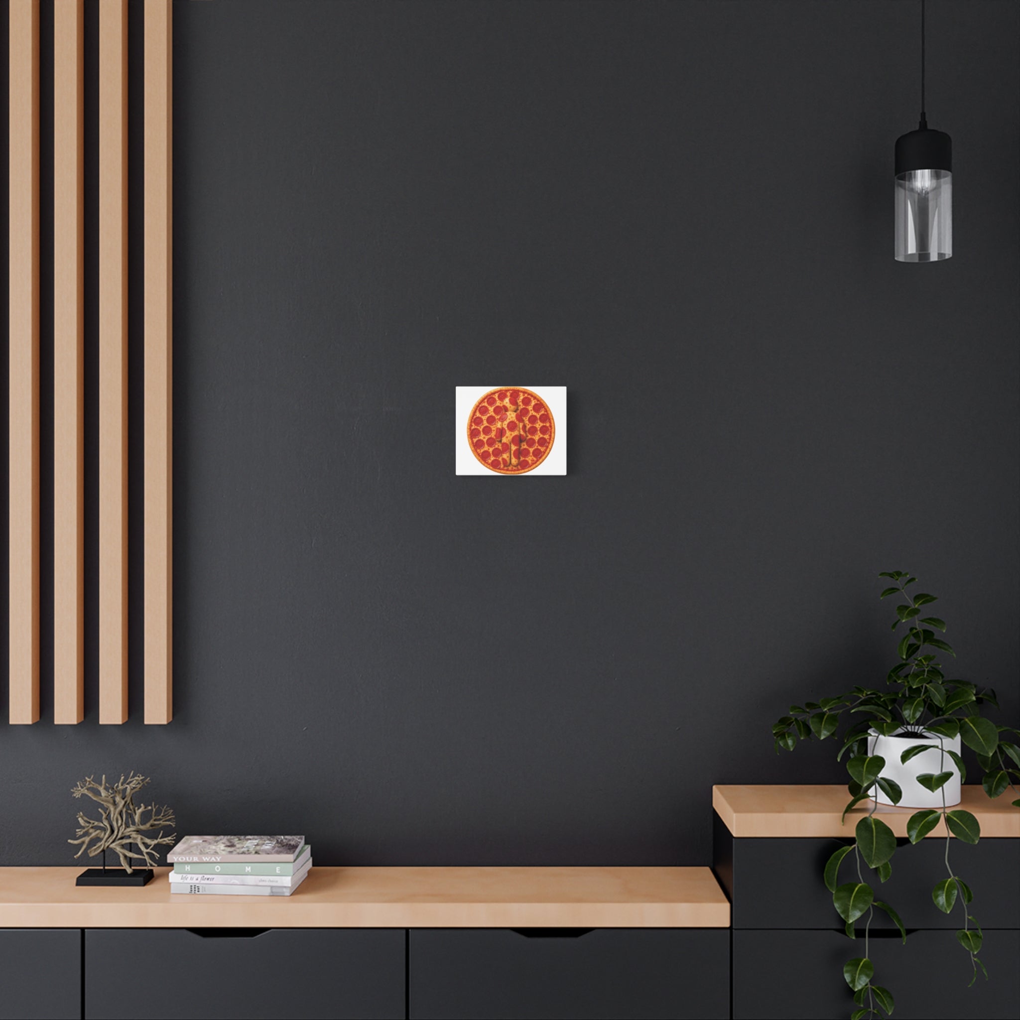 Pizza Human Silhouette Canvas