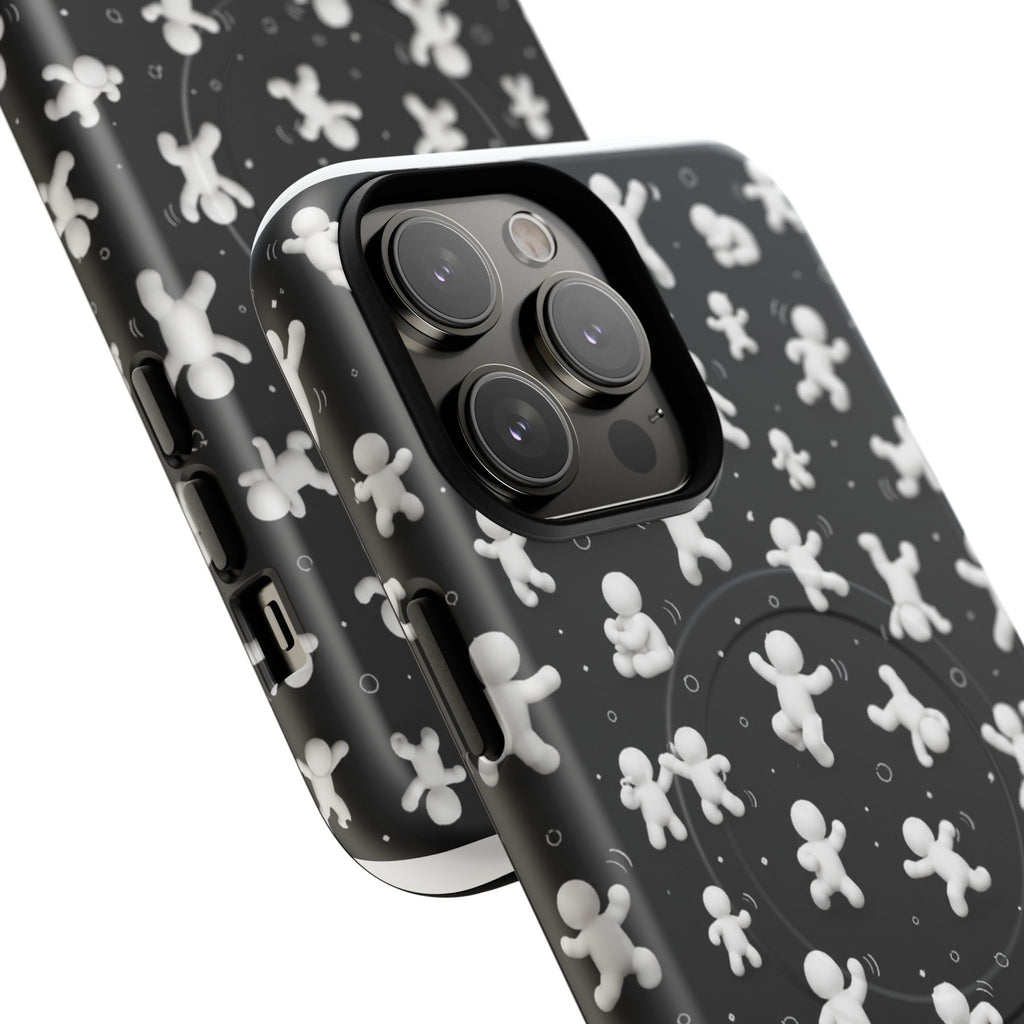 Magnetic Phone Case – Floating Gingerbread Figures on Black (Tough Magnetic)