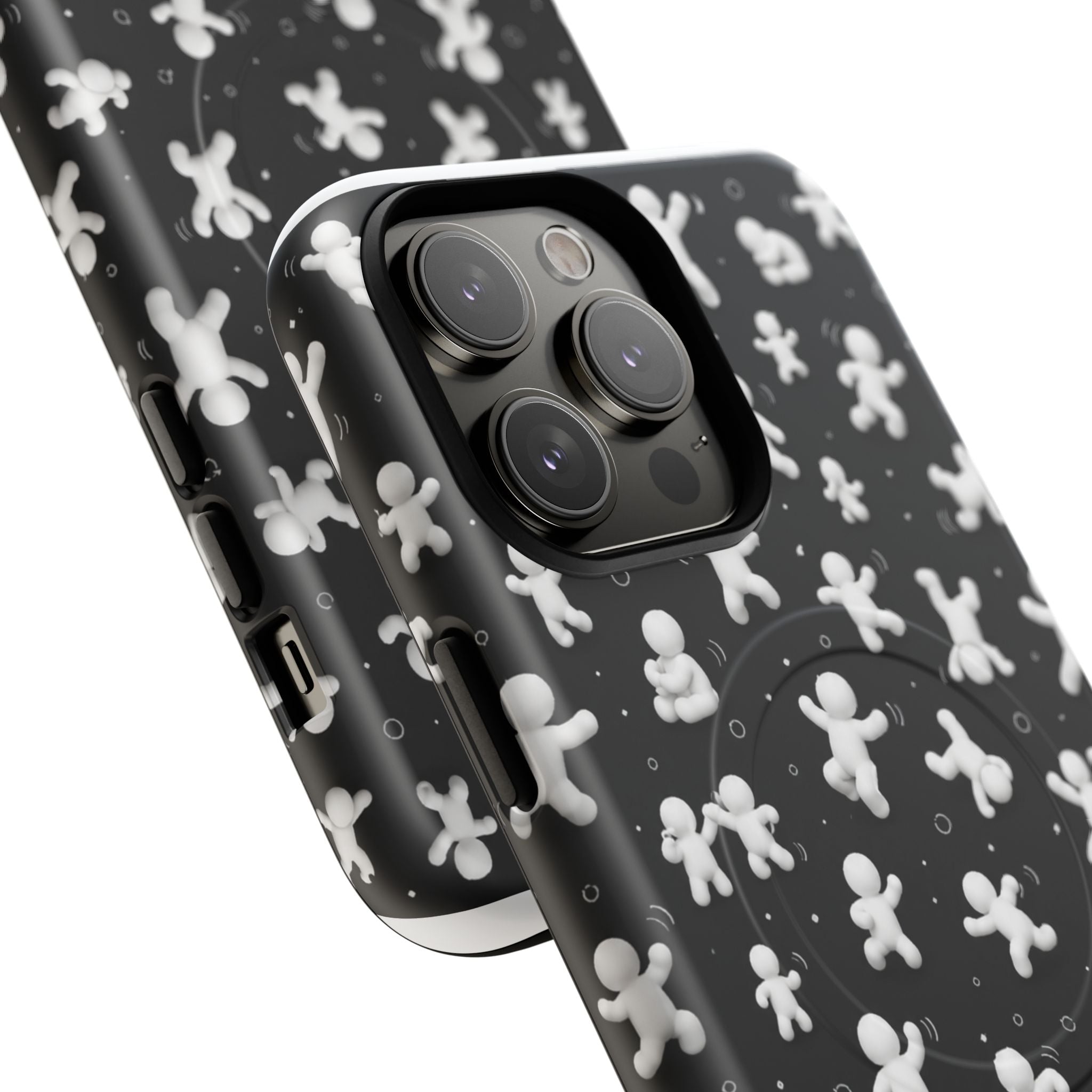 Magnetic Phone Case – Floating Gingerbread Figures on Black (Tough Magnetic)