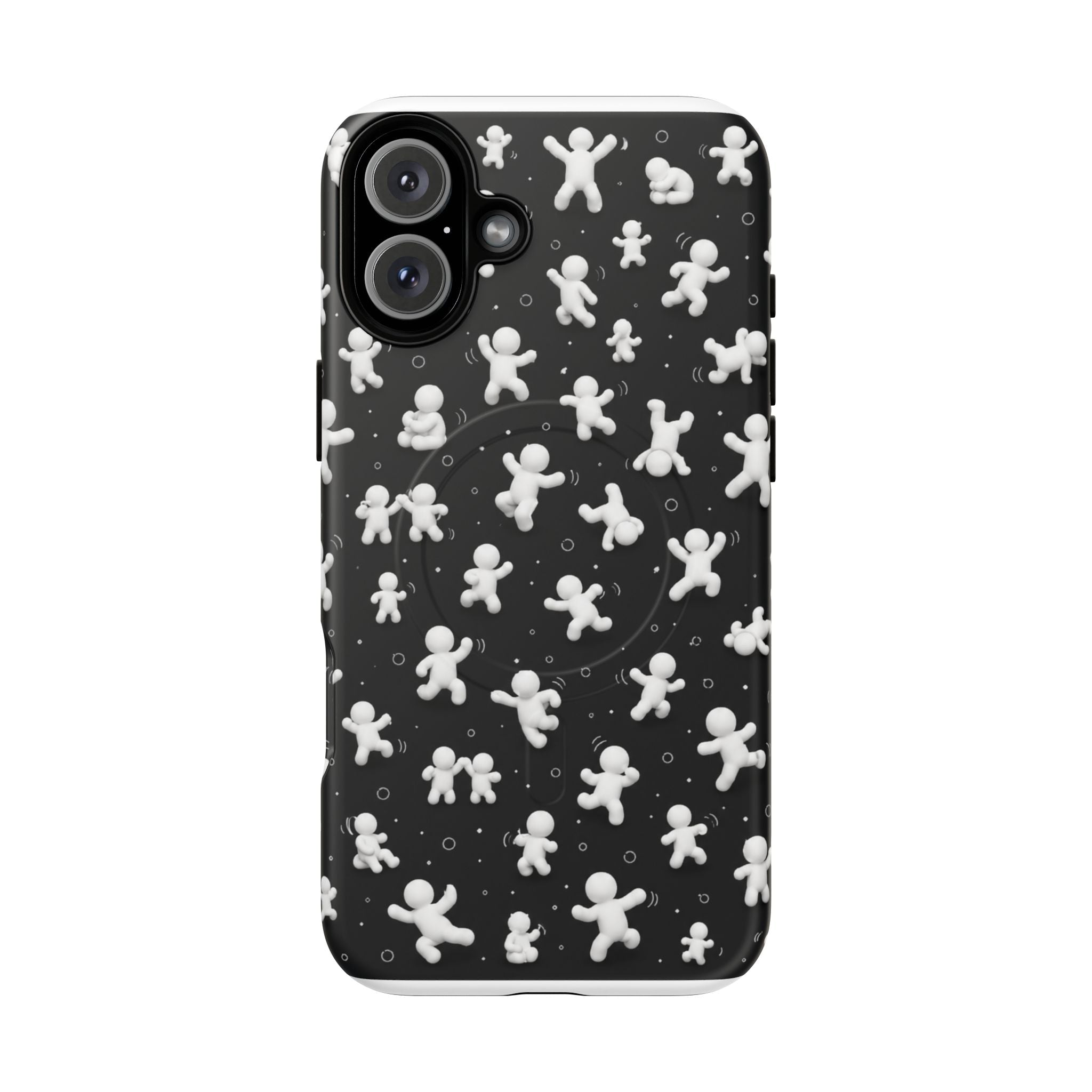 Magnetic Phone Case – Floating Gingerbread Figures on Black (Tough Magnetic)