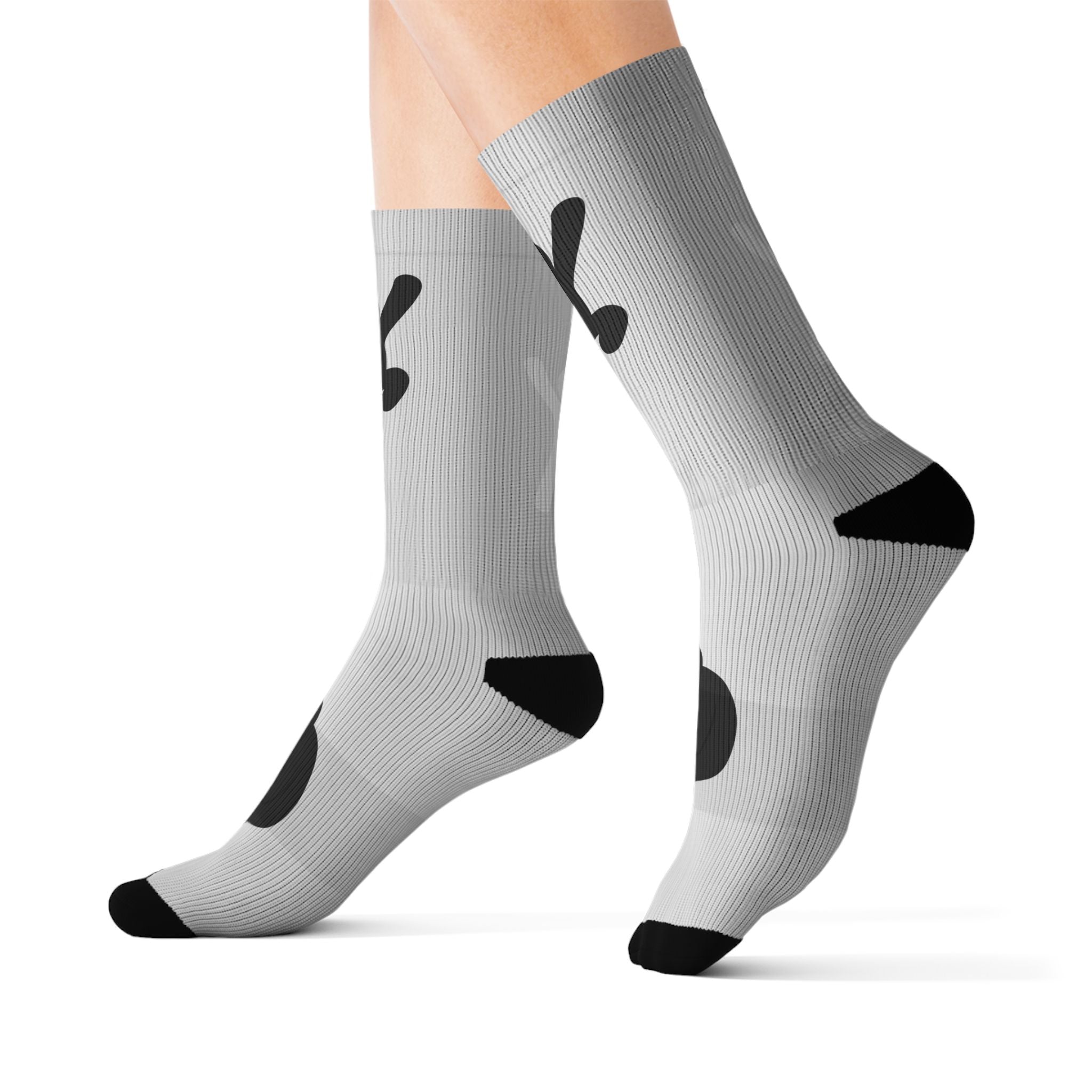 Minimalist Abstract Black Dot Sublimation Socks — Modern Graphic Crew Socks