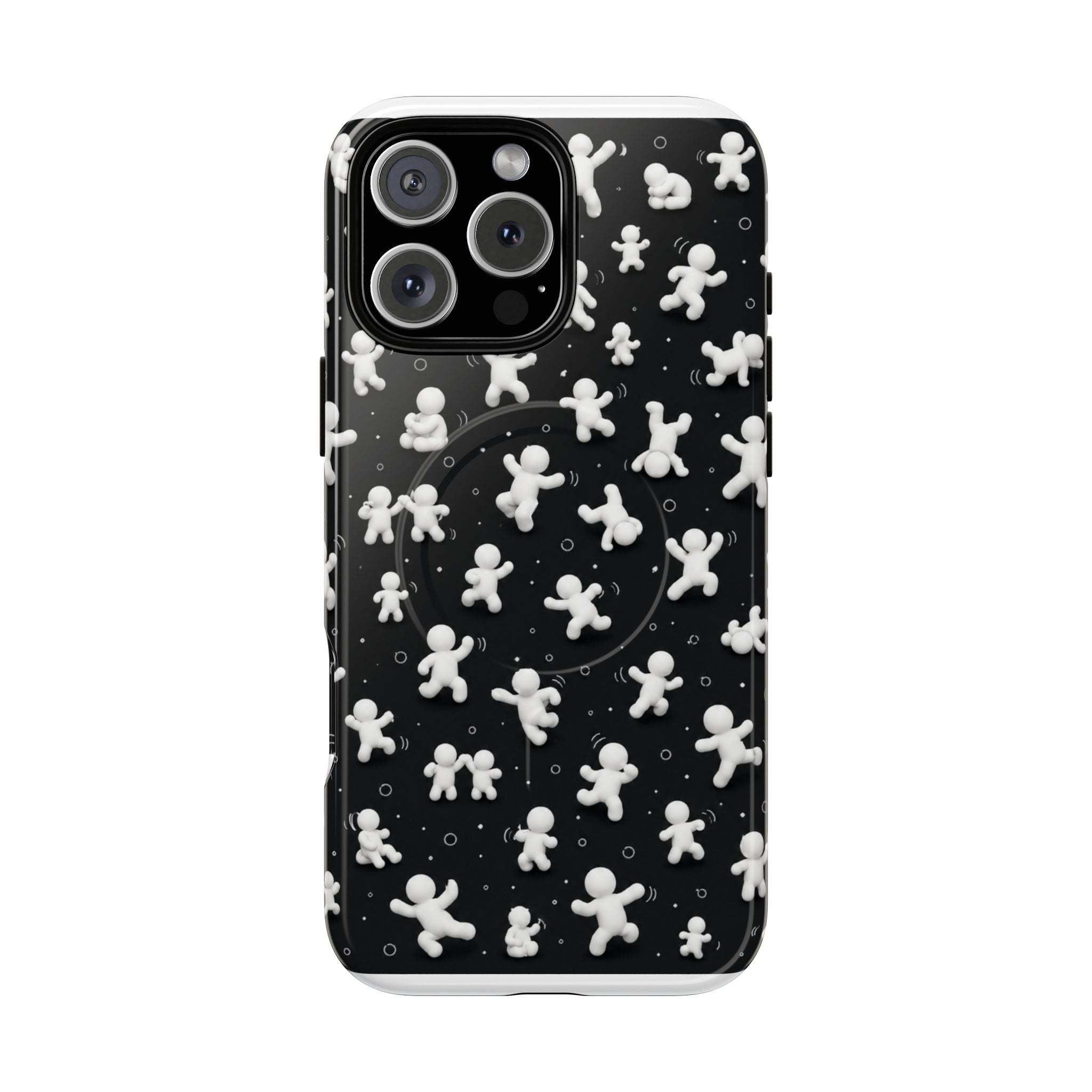 Magnetic Phone Case – Floating Gingerbread Figures on Black (Tough Magnetic)
