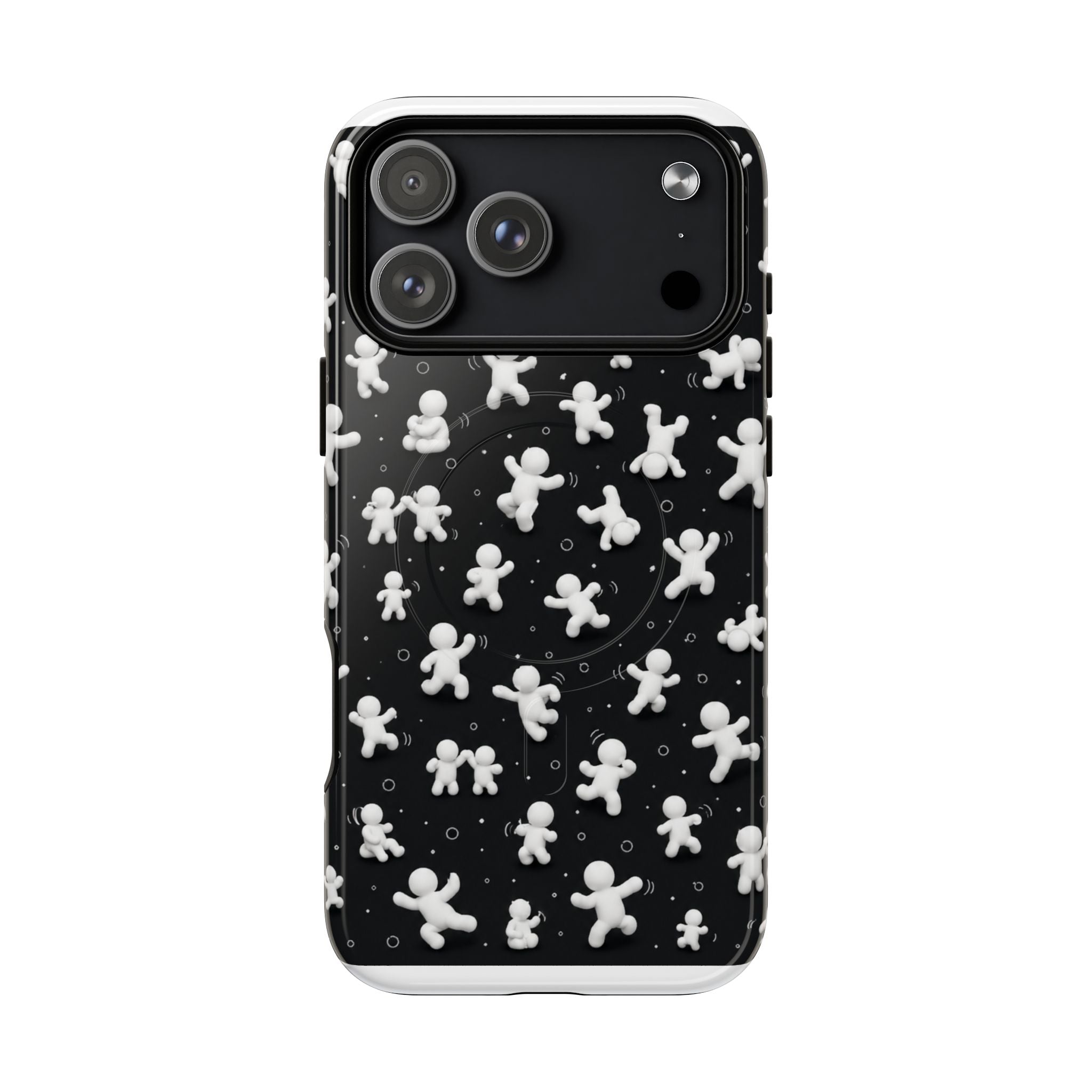 Magnetic Phone Case – Floating Gingerbread Figures on Black (Tough Magnetic)