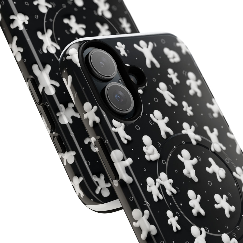 Magnetic Phone Case – Floating Gingerbread Figures on Black (Tough Magnetic)