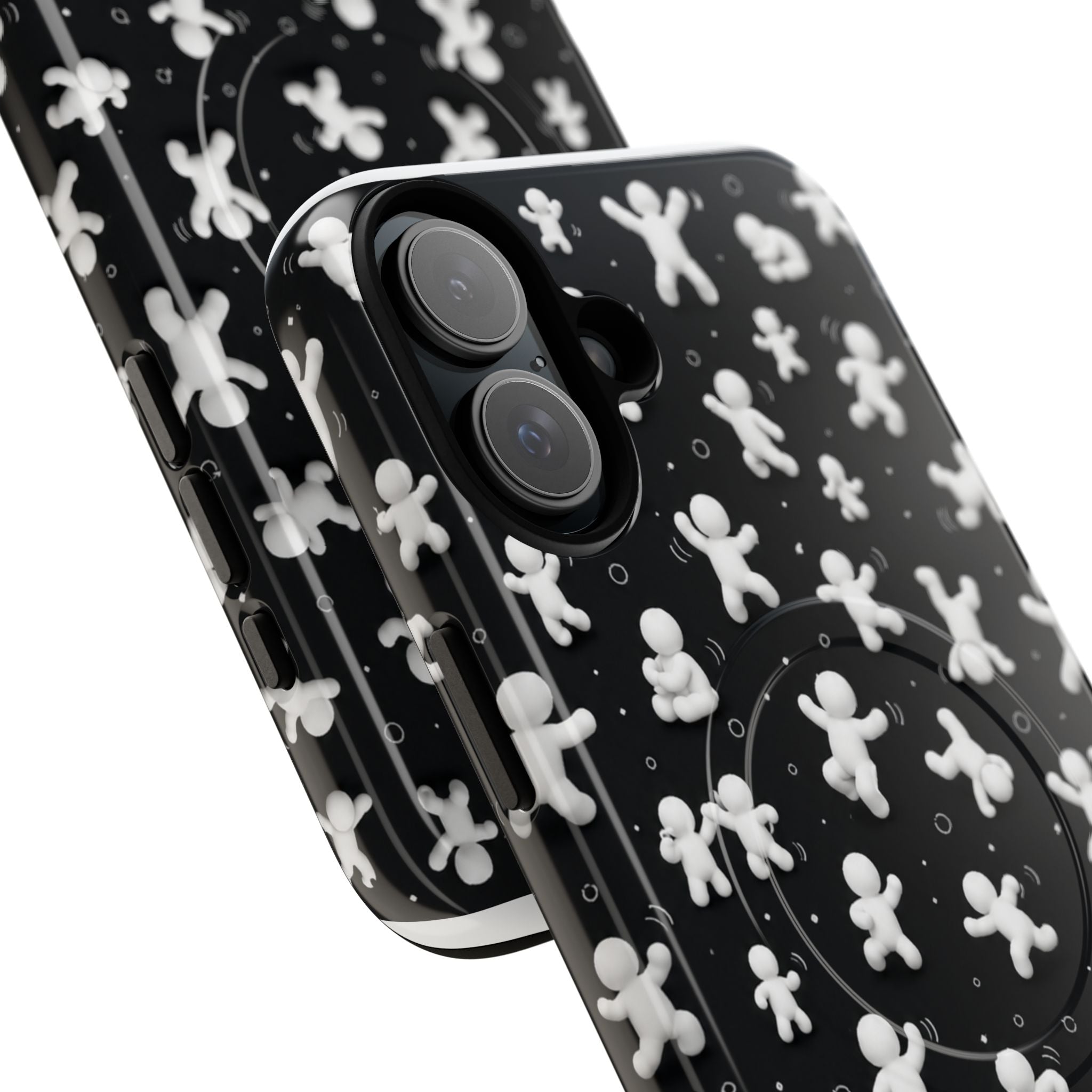 Magnetic Phone Case – Floating Gingerbread Figures on Black (Tough Magnetic)