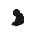 Sad Stick Figure Vinyl Sticker — Minimal Melancholy Kiss-Cut Decal