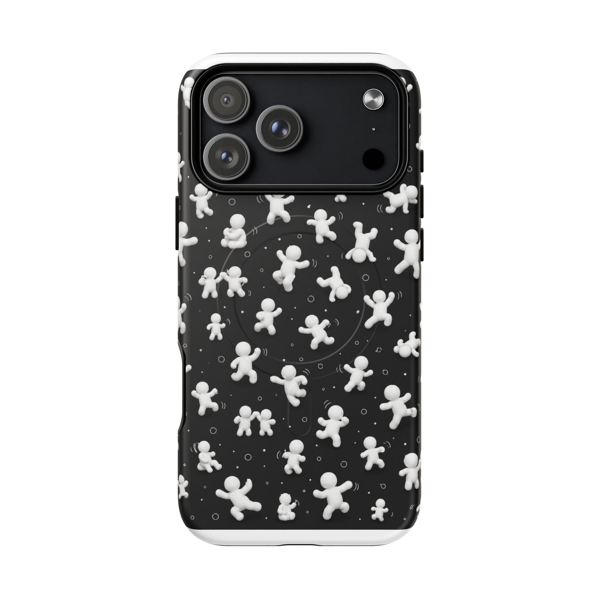Magnetic Phone Case – Floating Gingerbread Figures on Black (Tough Magnetic)