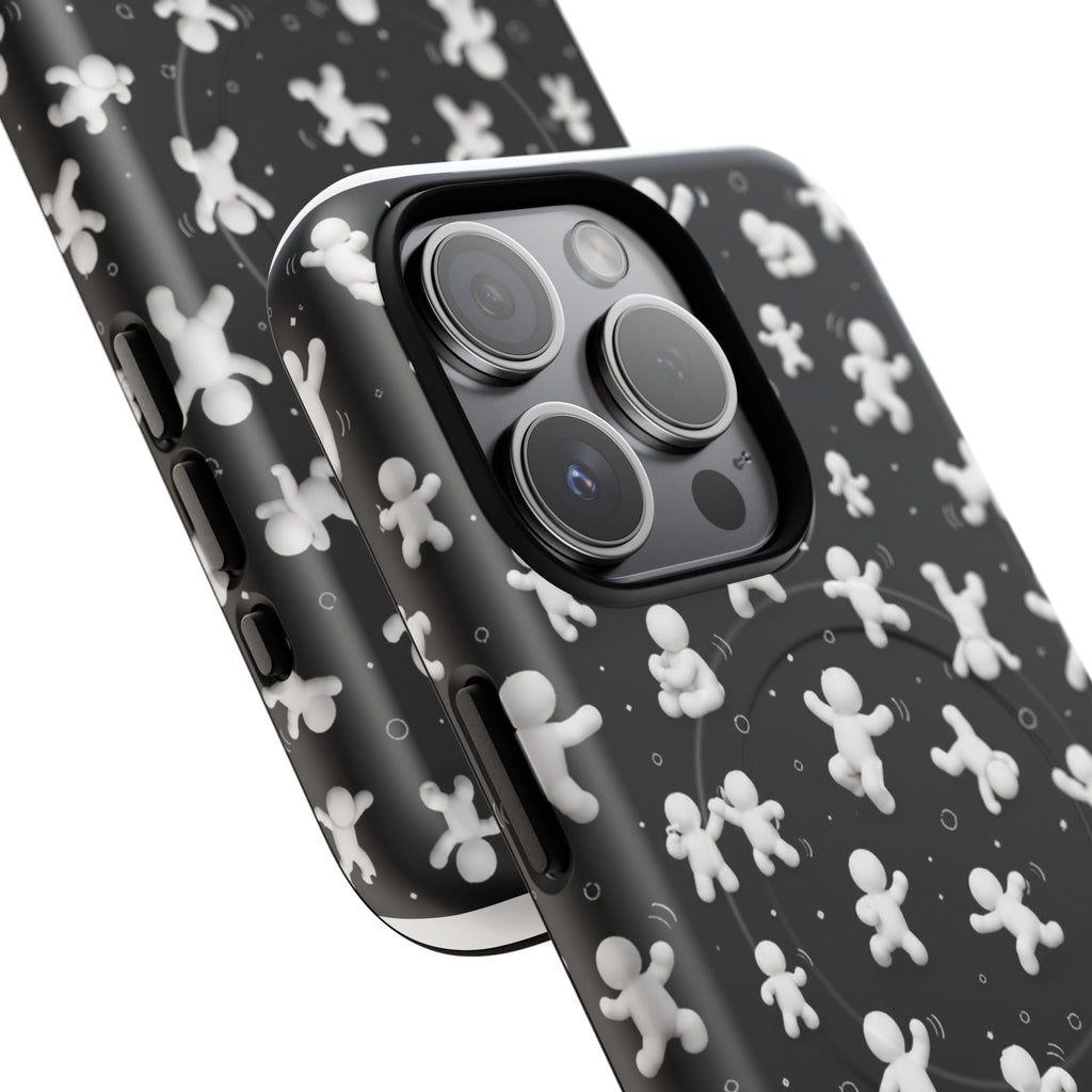 Magnetic Phone Case – Floating Gingerbread Figures on Black (Tough Magnetic)