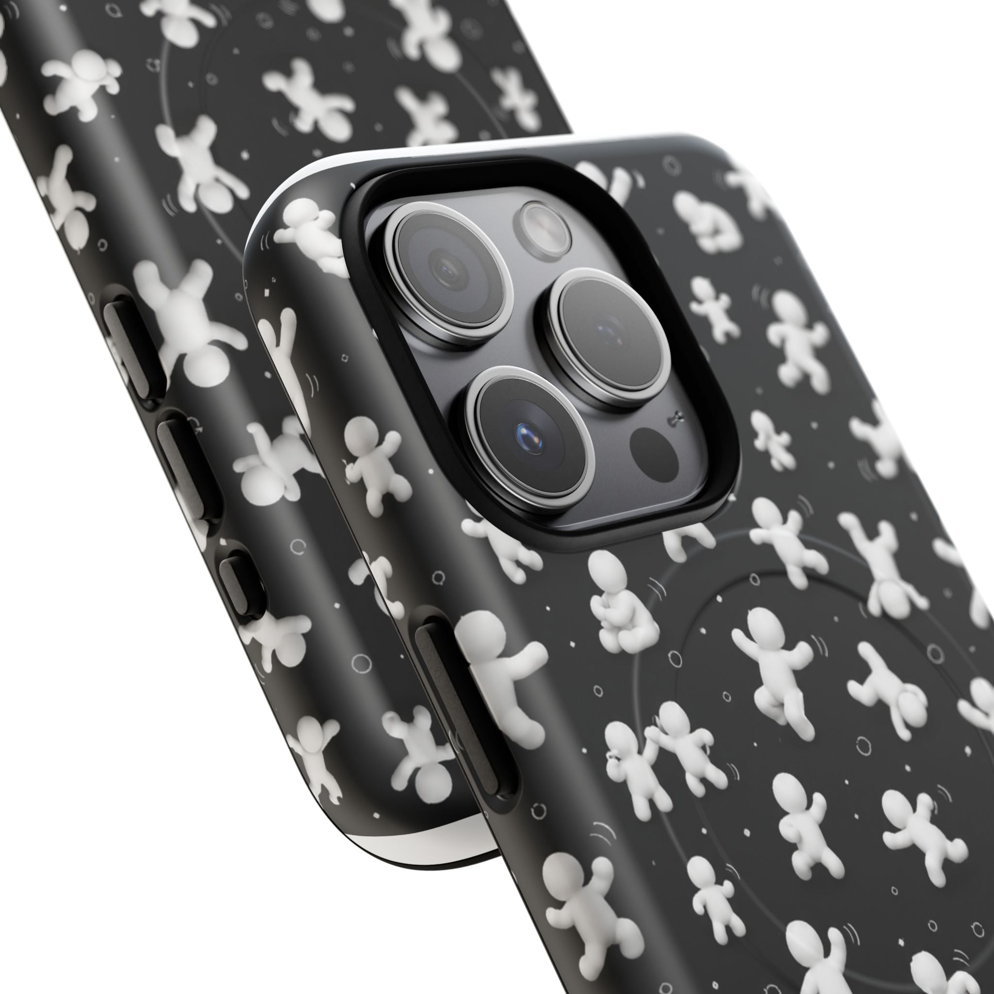 Magnetic Phone Case – Floating Gingerbread Figures on Black (Tough Magnetic)