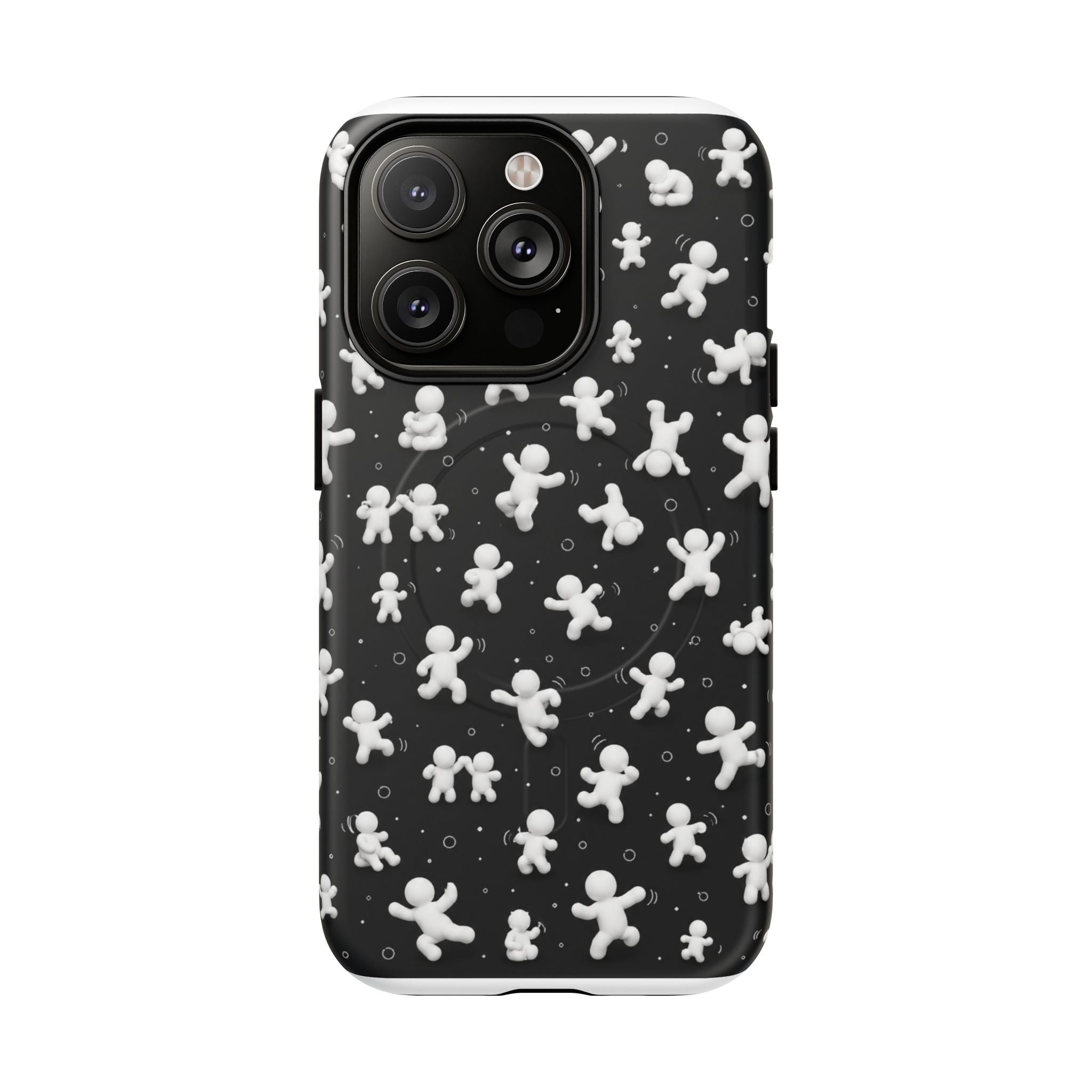 Magnetic Phone Case – Floating Gingerbread Figures on Black (Tough Magnetic)