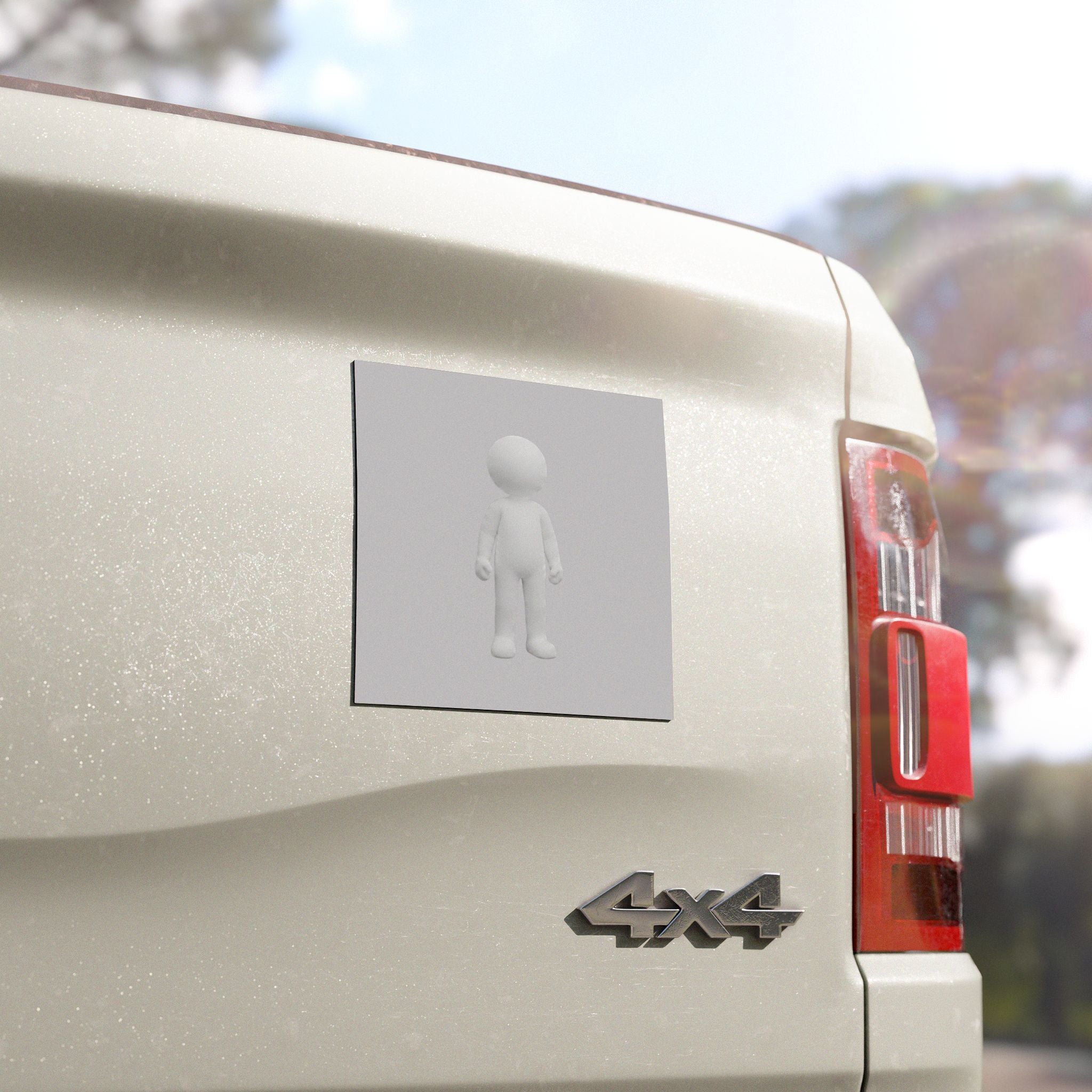 Stick Figure Car Magnet – Cute Neutral 3D Character Vehicle Magnet
