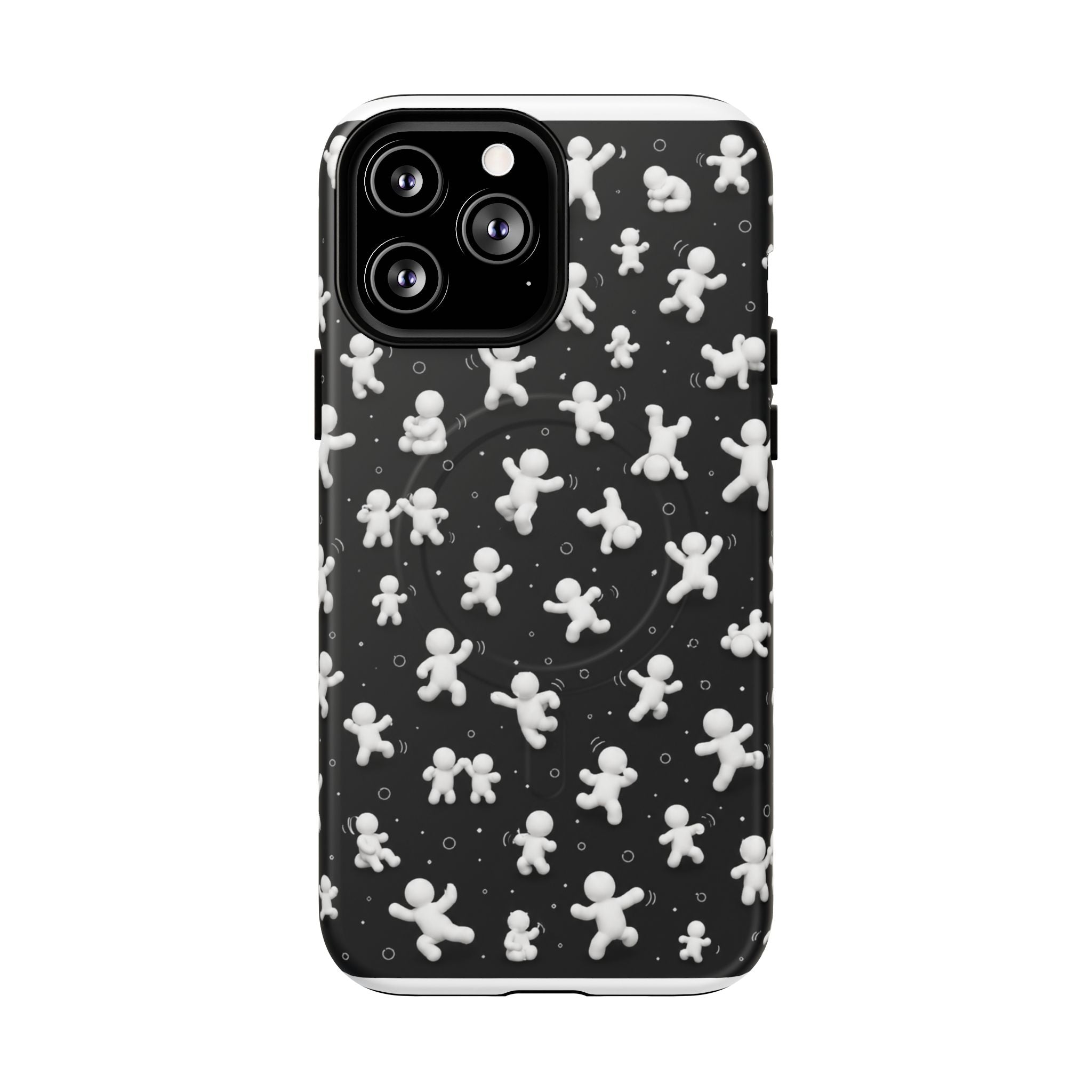 Magnetic Phone Case – Floating Gingerbread Figures on Black (Tough Magnetic)