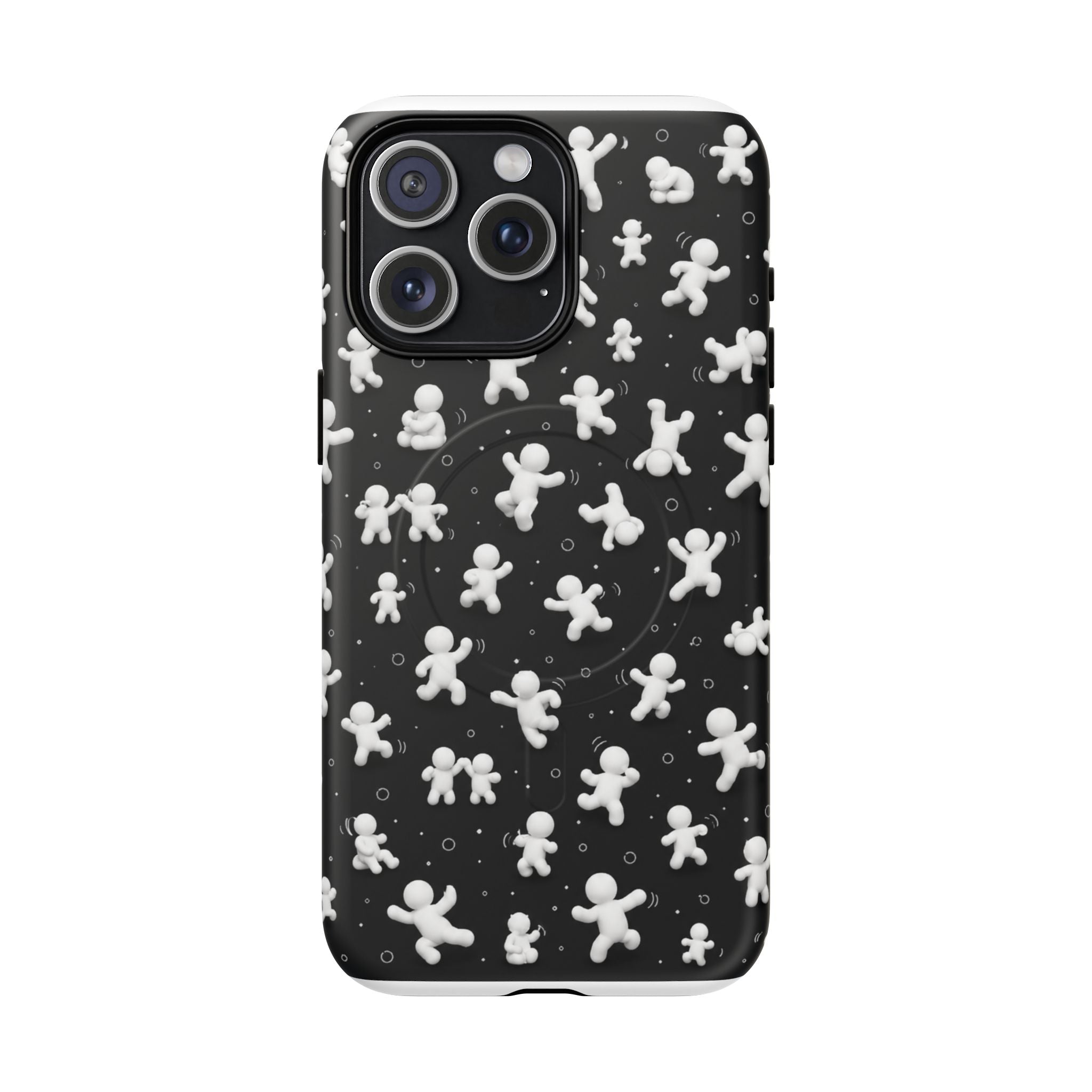 Magnetic Phone Case – Floating Gingerbread Figures on Black (Tough Magnetic)