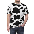 Cow Print All-Over Tee — Black & White Patterned Graphic Shirt