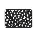 Desk Mat — Playful White Figurine Pattern on Black