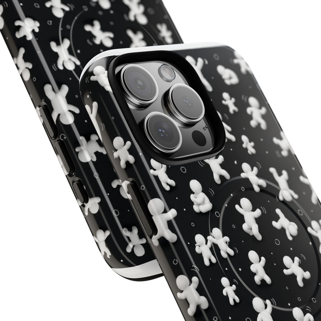 Magnetic Phone Case – Floating Gingerbread Figures on Black (Tough Magnetic)
