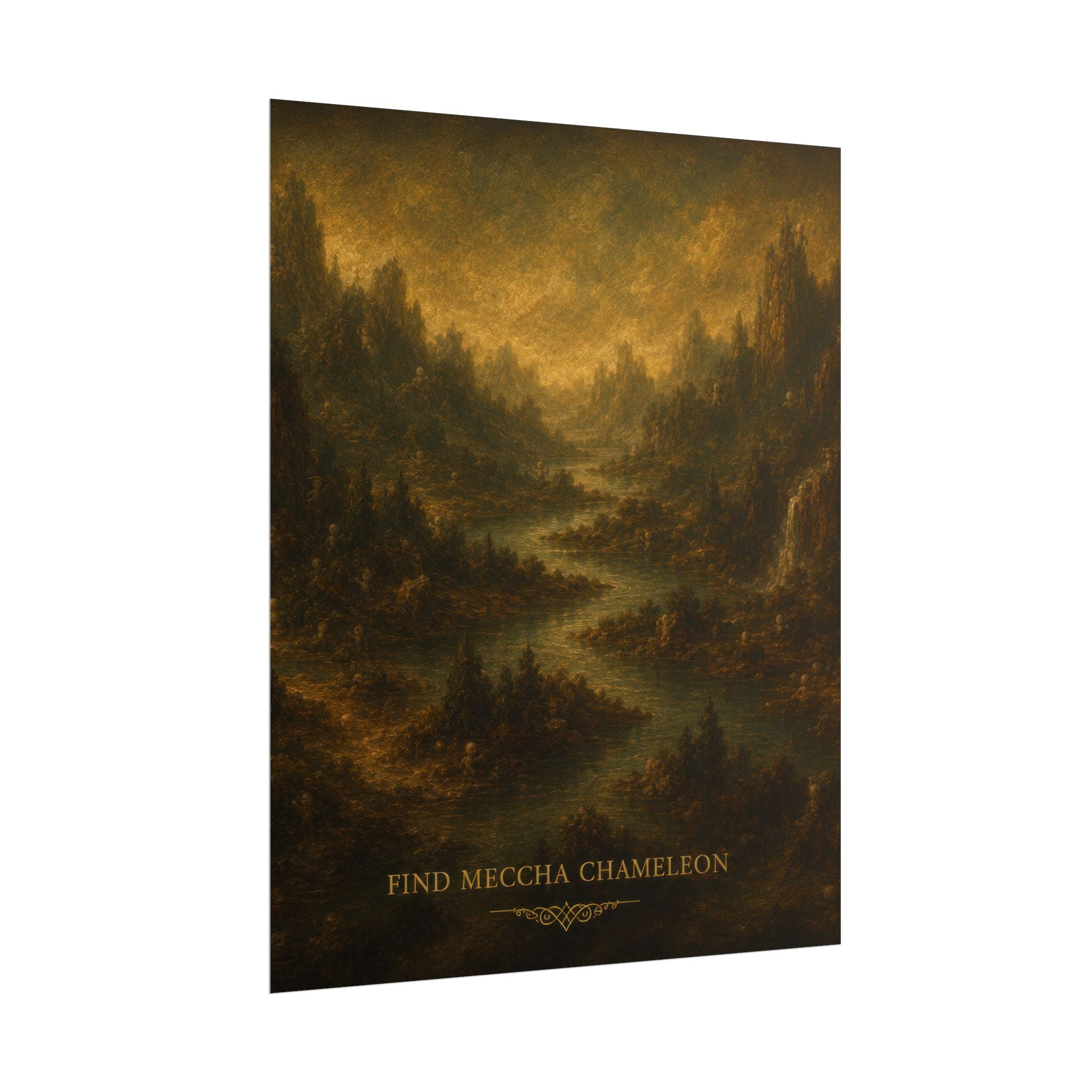 Rolled Poster - Vintage Forest Landscape "Find Meccha Chameleon" Art Print